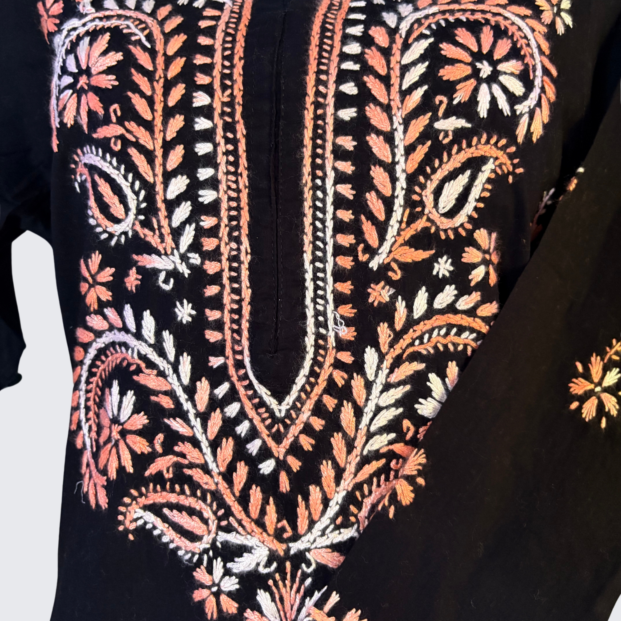 Noor Cotton Black-Peach Kurta