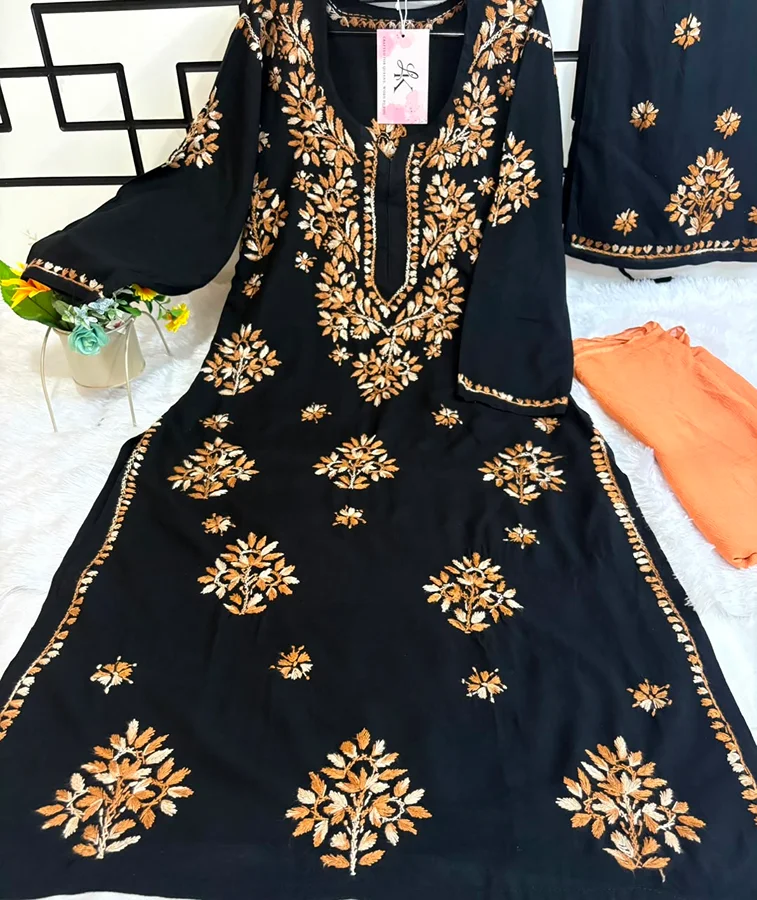 Brown Alifa Rayon fabric 3 Psc Set