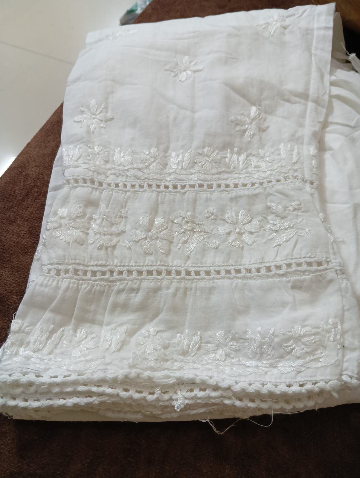 Malmal Cotton -White Loose Pant/Plazzo