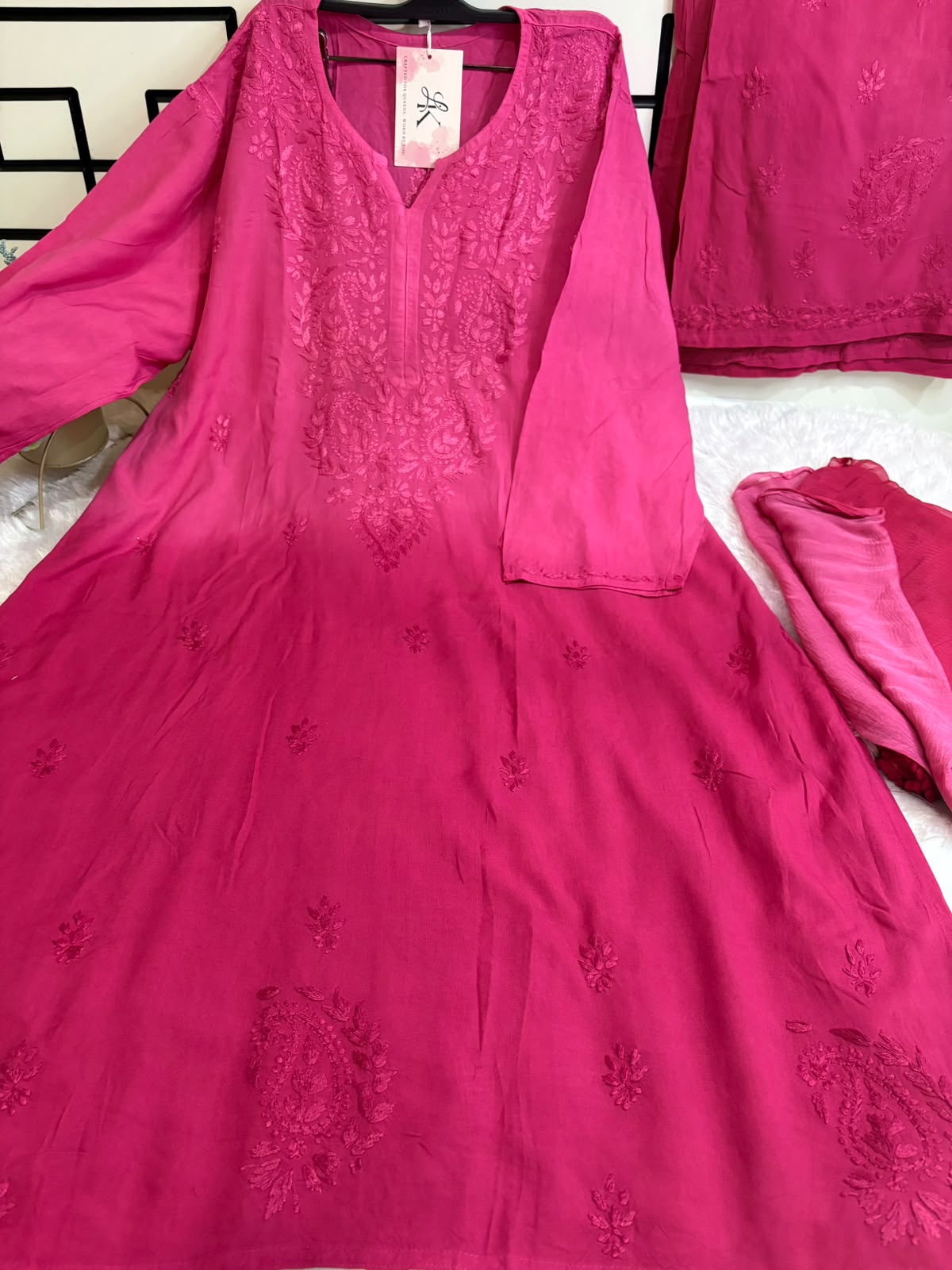 Pink Rayon fabric 3 Psc Set