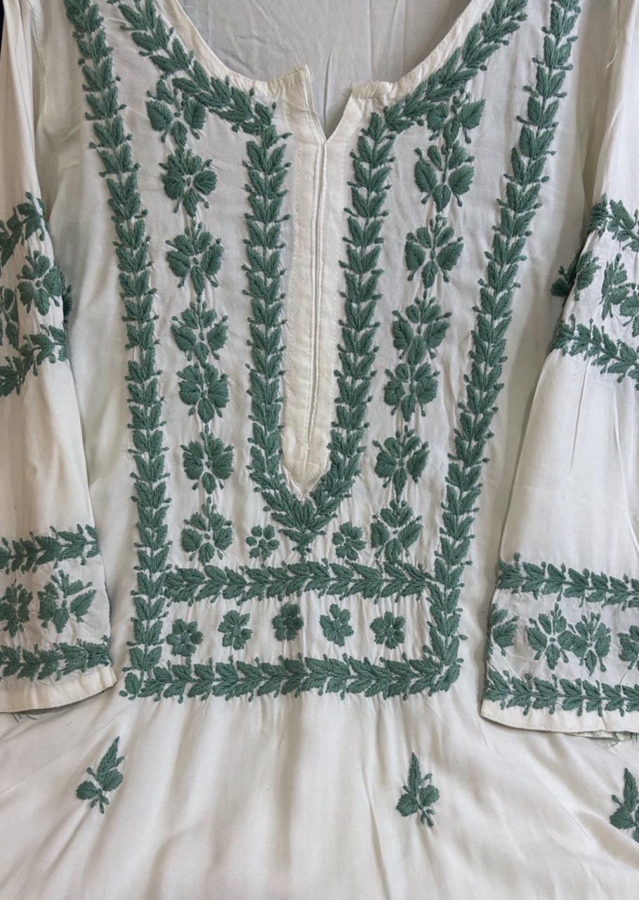 Heer Rayon-Off White Kurti