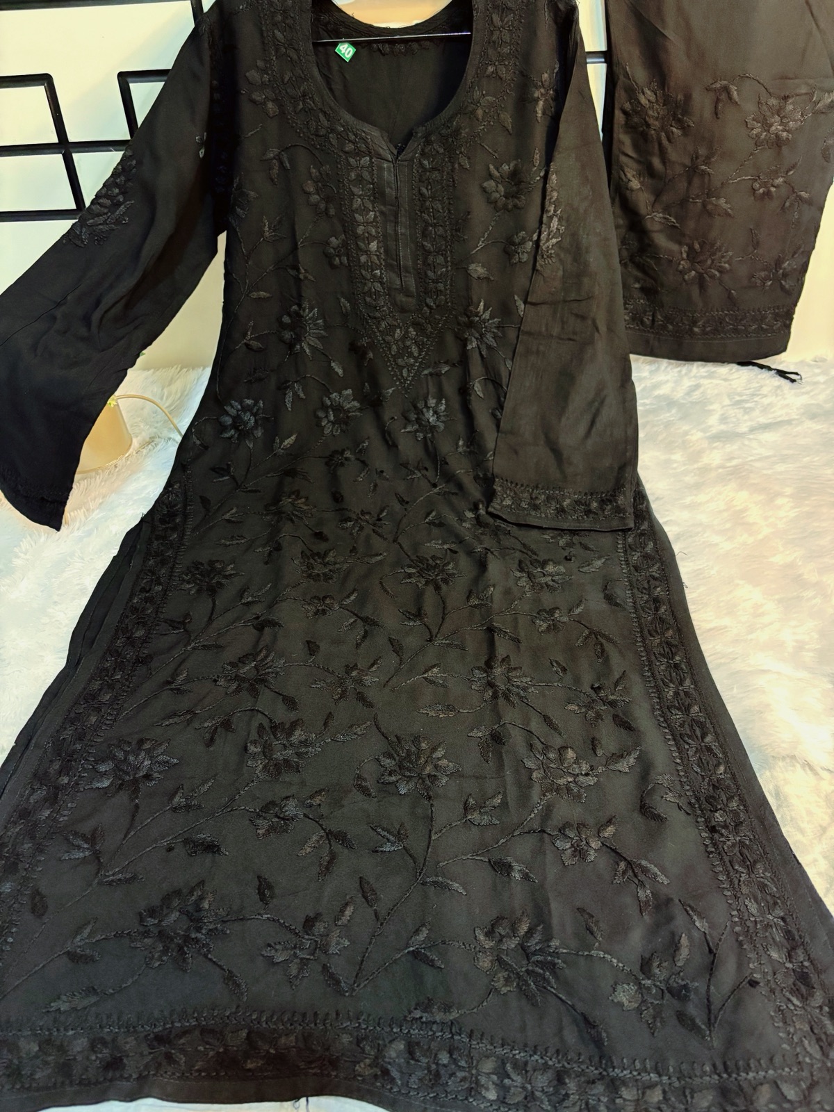 Black Rayon fabric 2 Psc Set