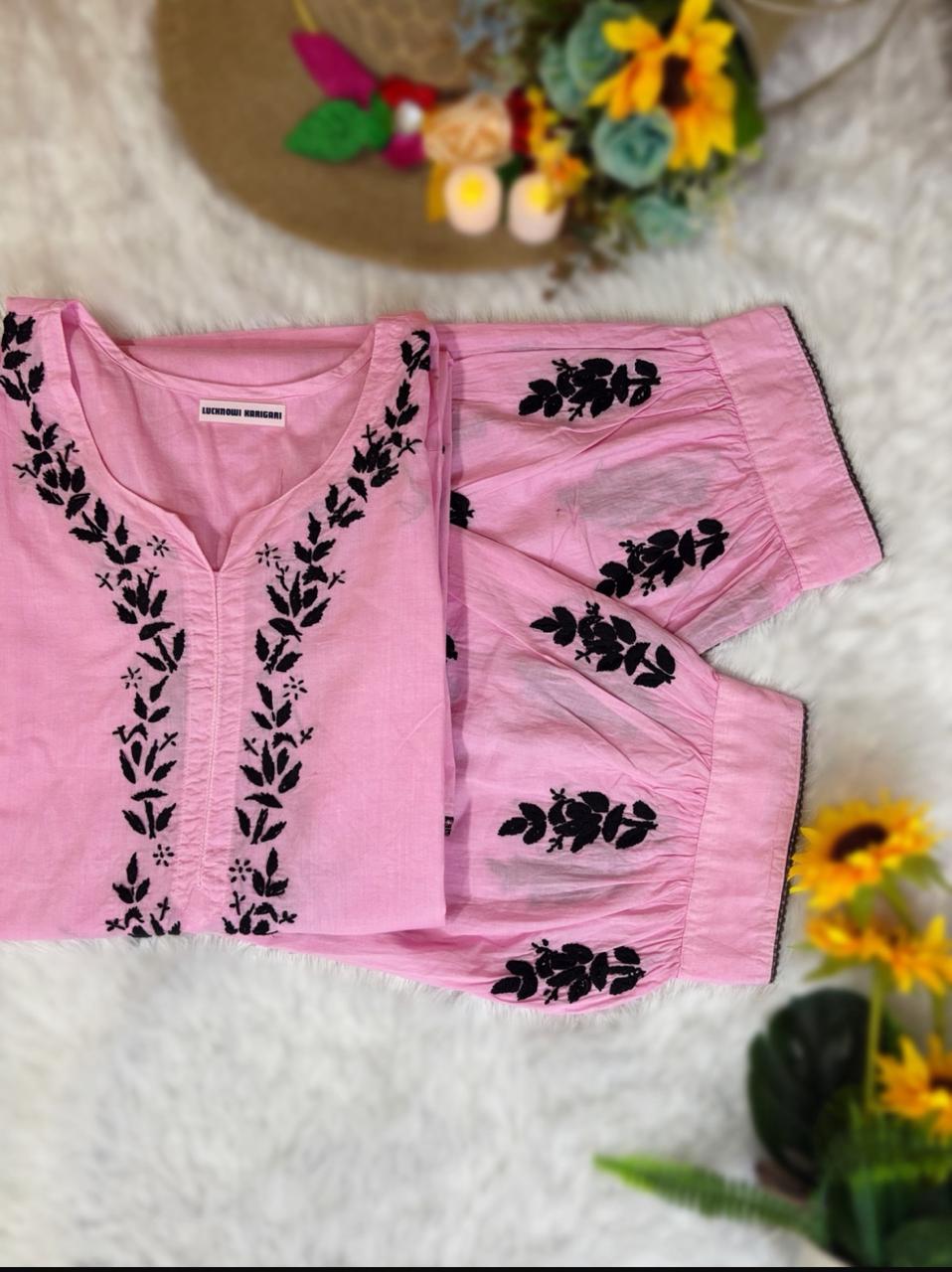 Malmal Cotton- Pink Kurta with Afgani Shalwar 