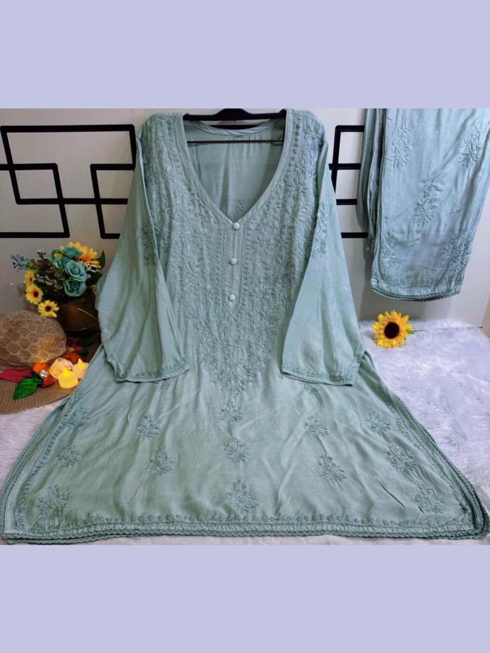 Maslin Cord Set in Aqua Blue