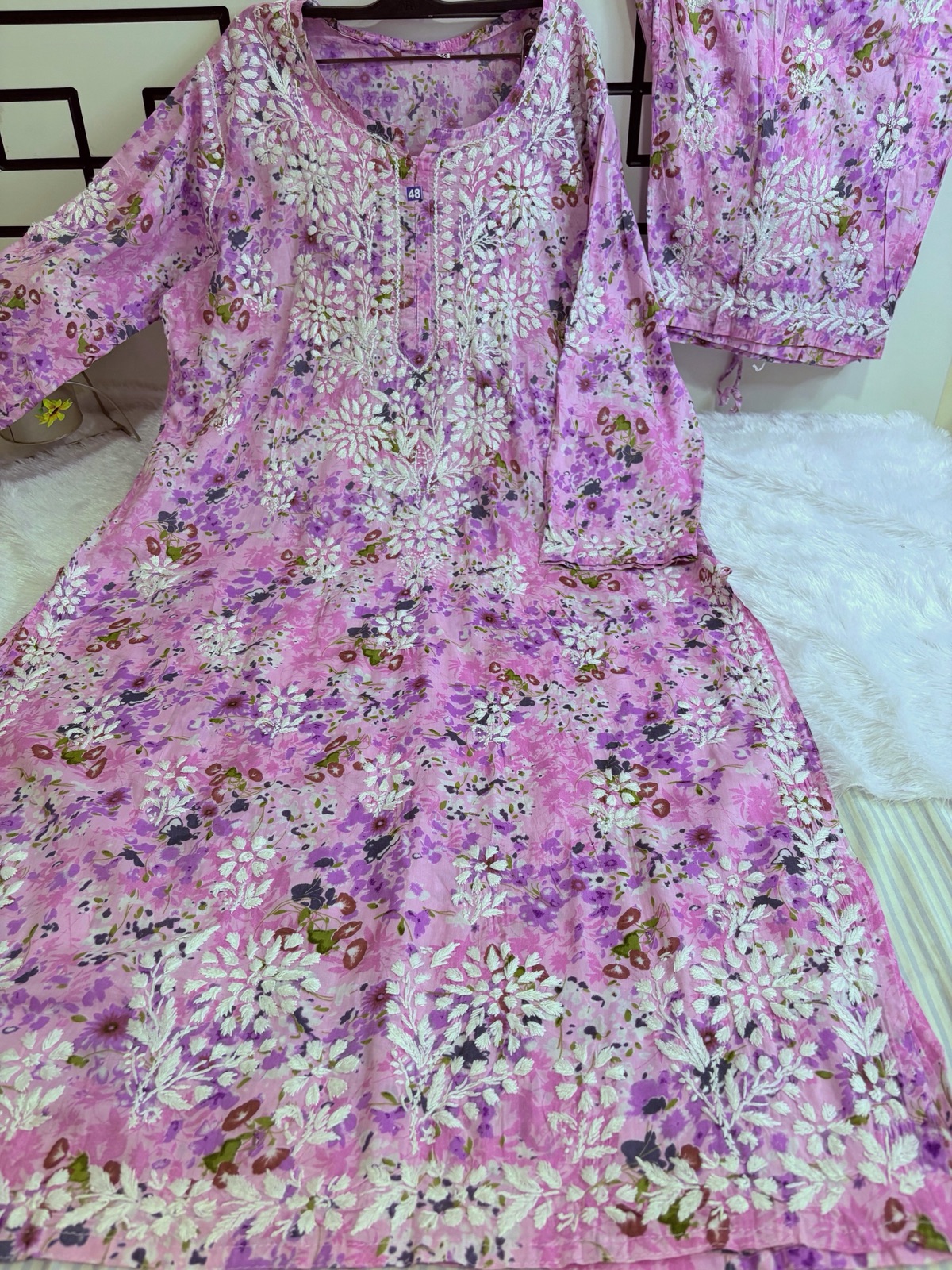 Levender Colour Cotton Fabric Palazzo Set
