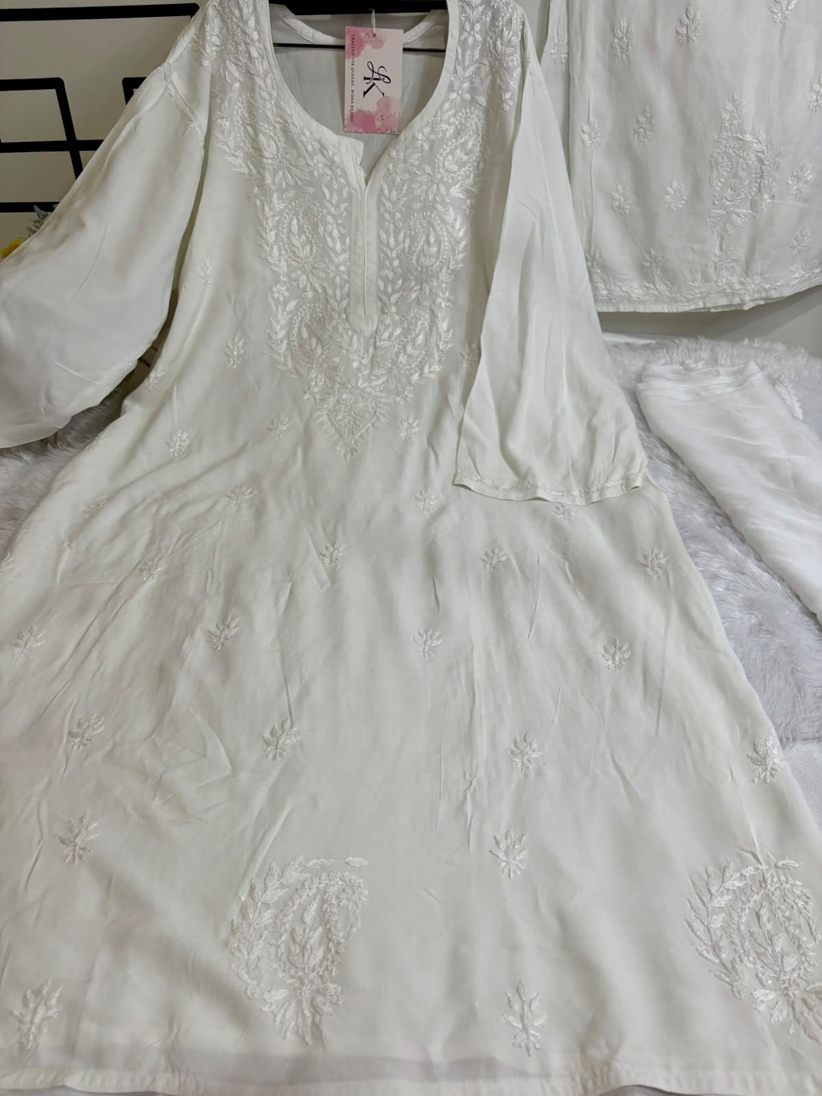  Rayon White 3pcs Set 