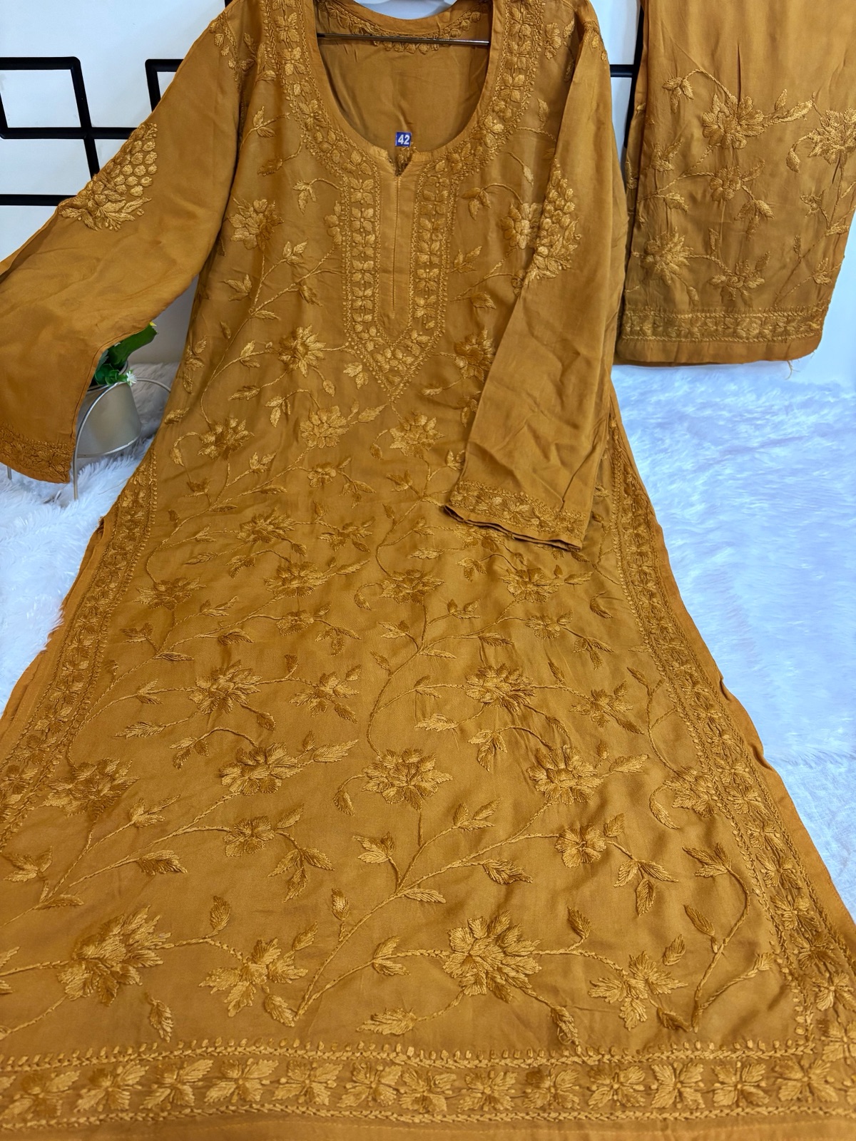 Musturd Rayon fabric 2 Psc Set