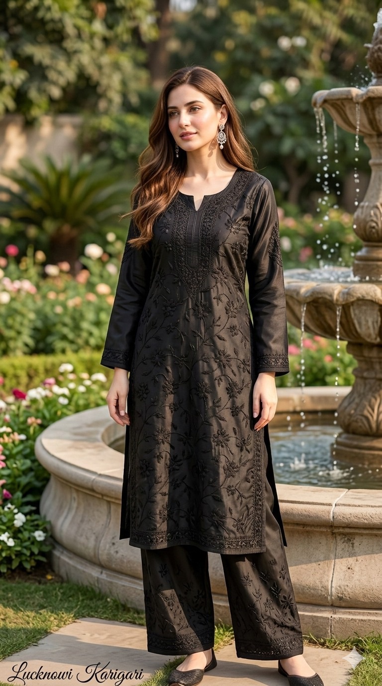 Black Rayon fabric 2 Psc Set