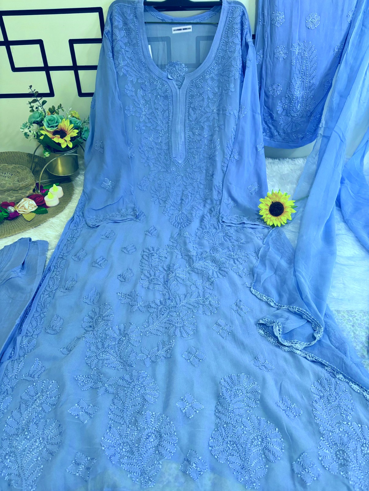 Powder Blue Viscouse fabric 4 Psc Set