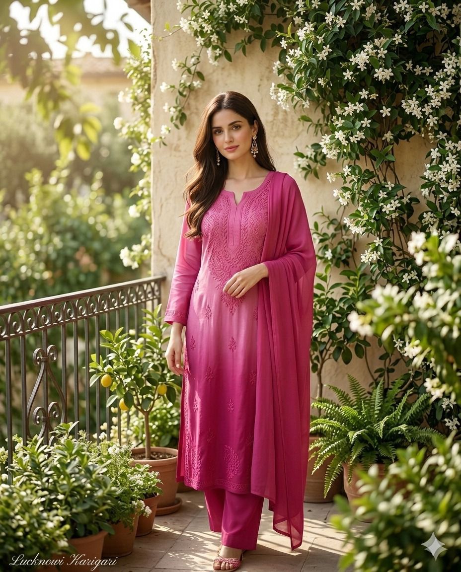 Pink Rayon fabric 3 Psc Set