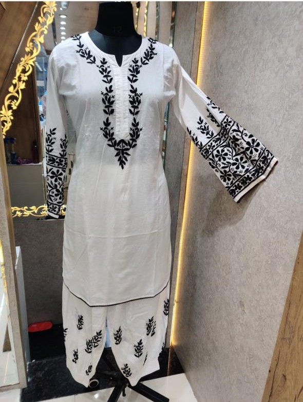 Malmal Cotton- Pink Kurta with Afgani Shalwar 