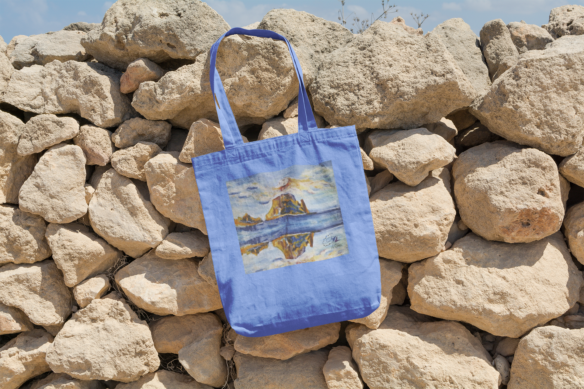 Bolsa de tela con diseño artístico Es Vedra by Elena Exenberger