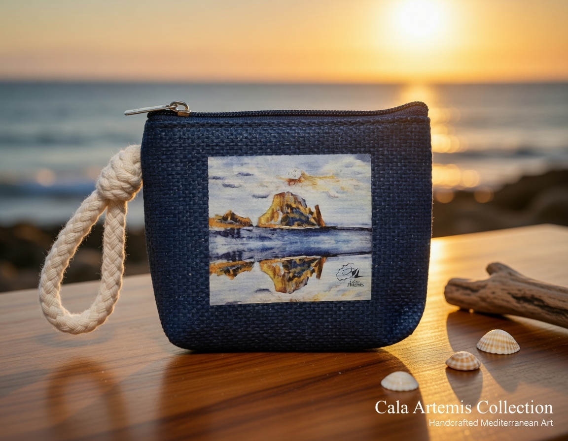 Monedero azul motivo Es Vedra | Blue wallet with Es Vedra motif 