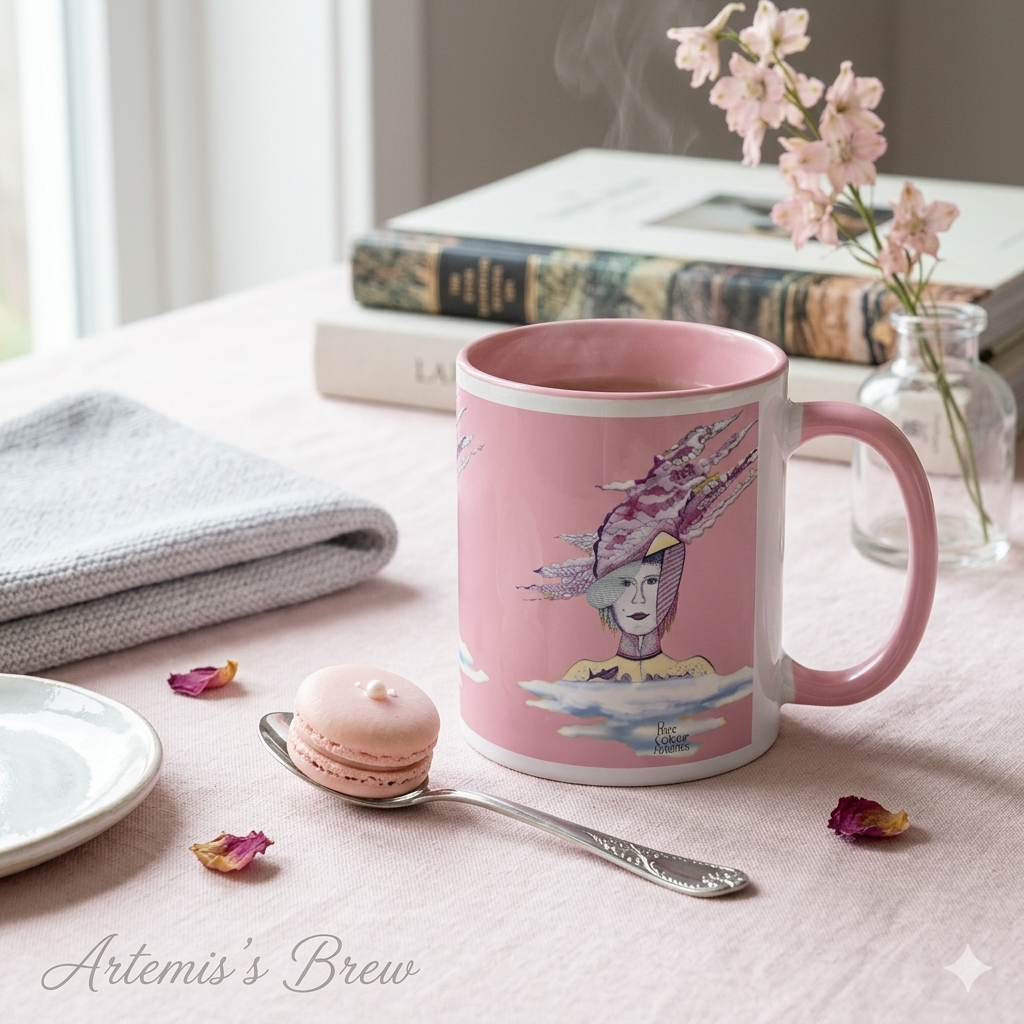 Taza artística rosa
