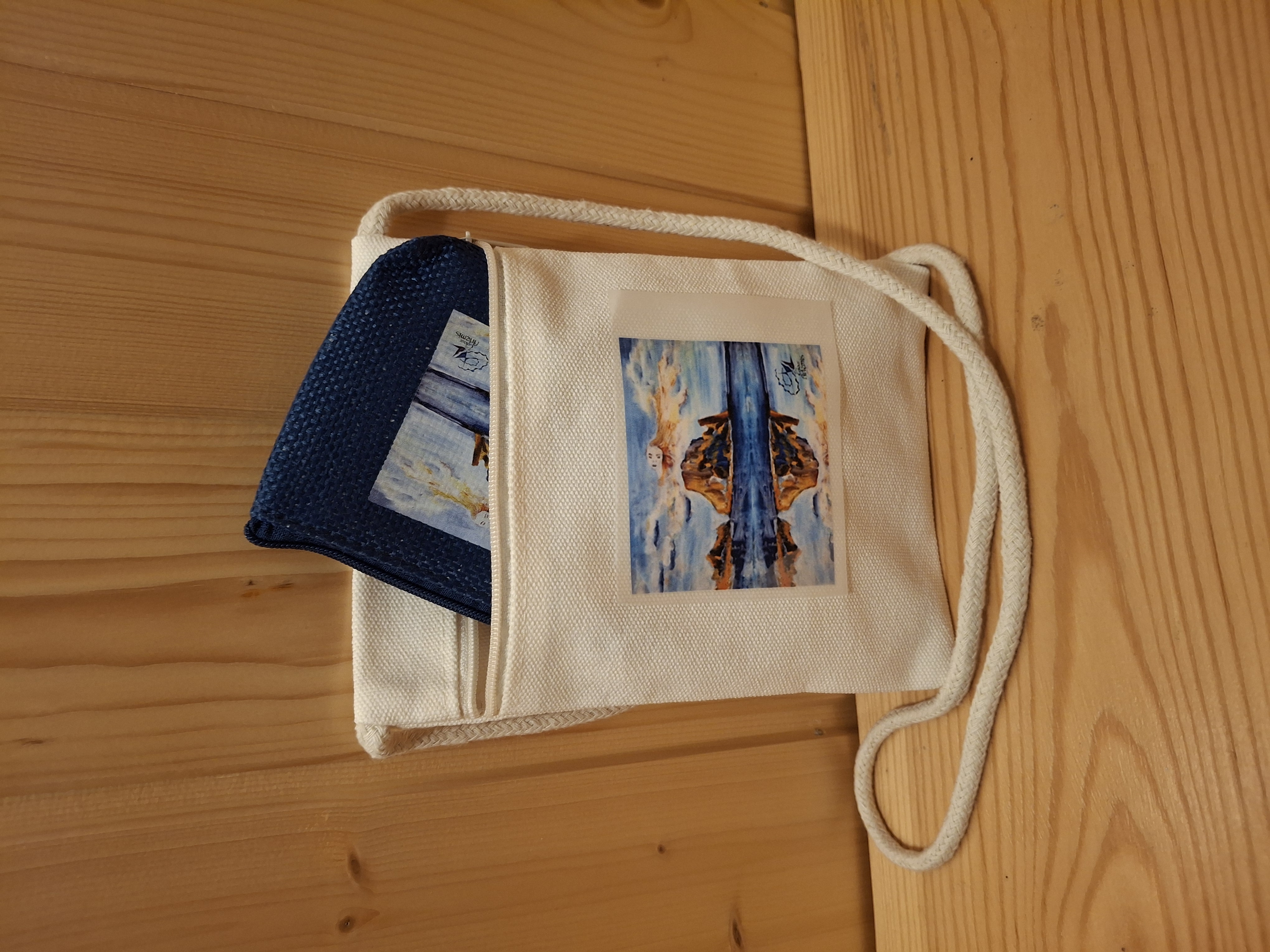 Bolso bandolera de algodón con diseño único de pintura - Es Vedra |  Cotton shoulder bag with unique painted design - Es Vedra