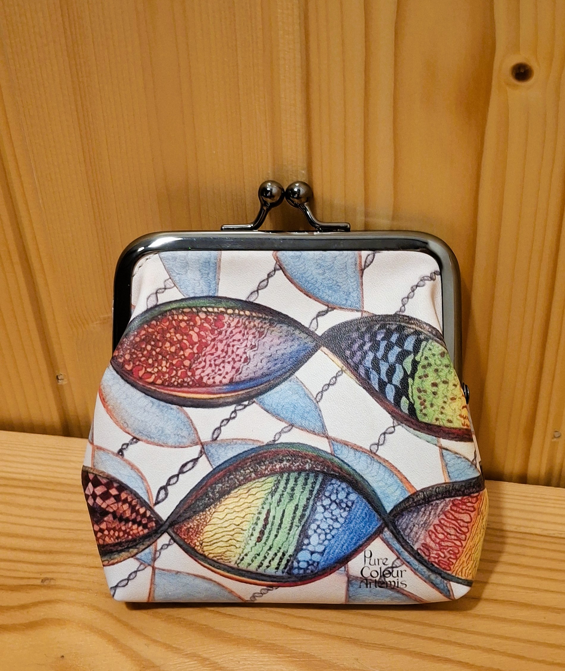 Monedero artístico Structures pintura original de Elena Exenberger