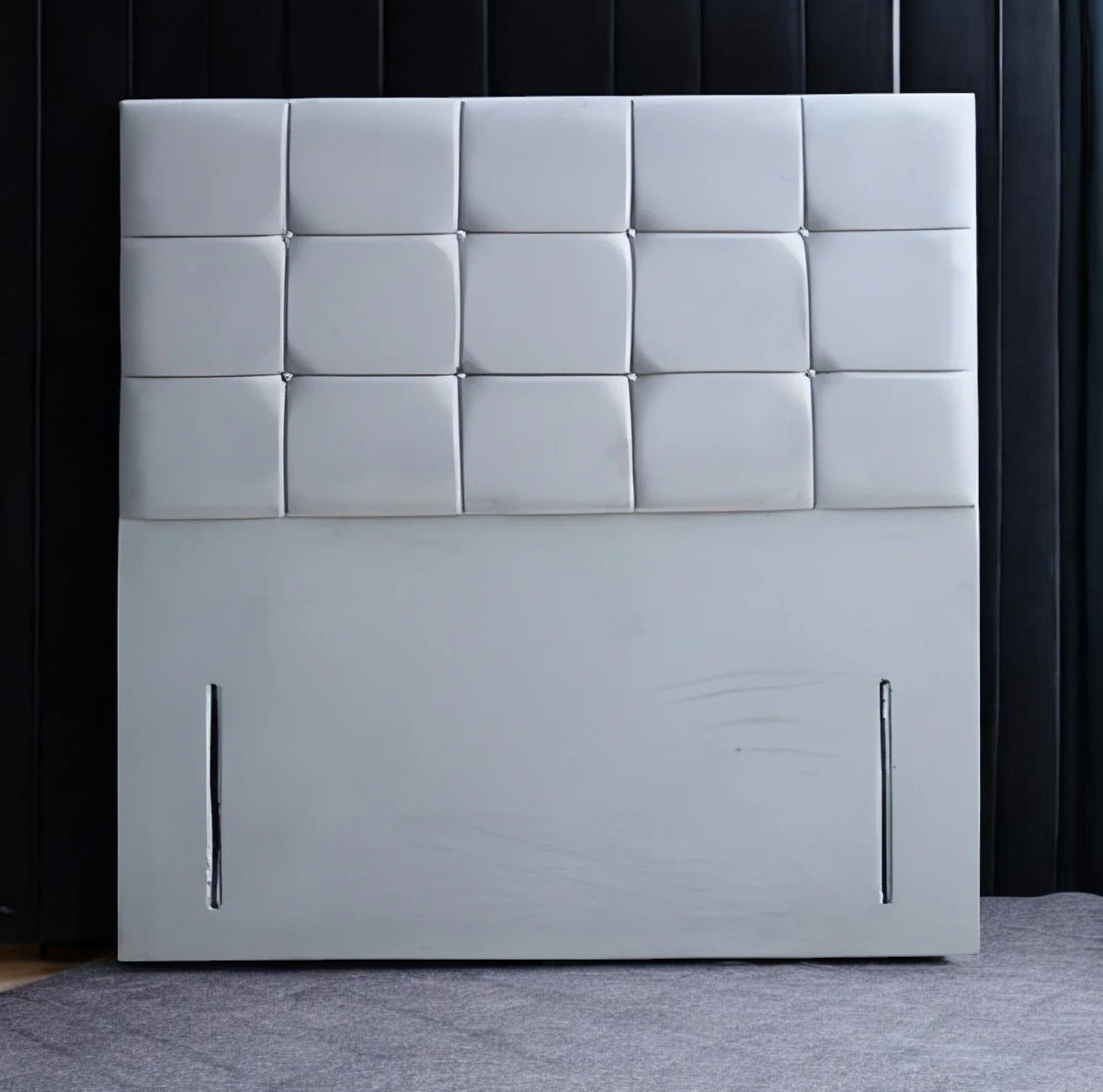  Modern Cube Upholstered Floor-Standing Headboard