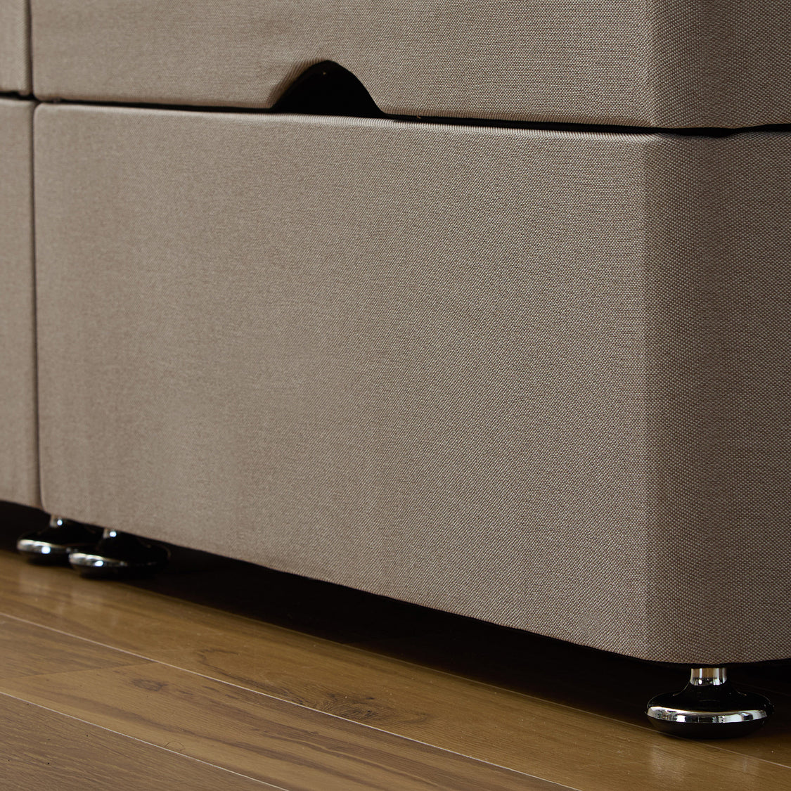 Modern Geometric Ottoman Bed with Designer Panel Headboard