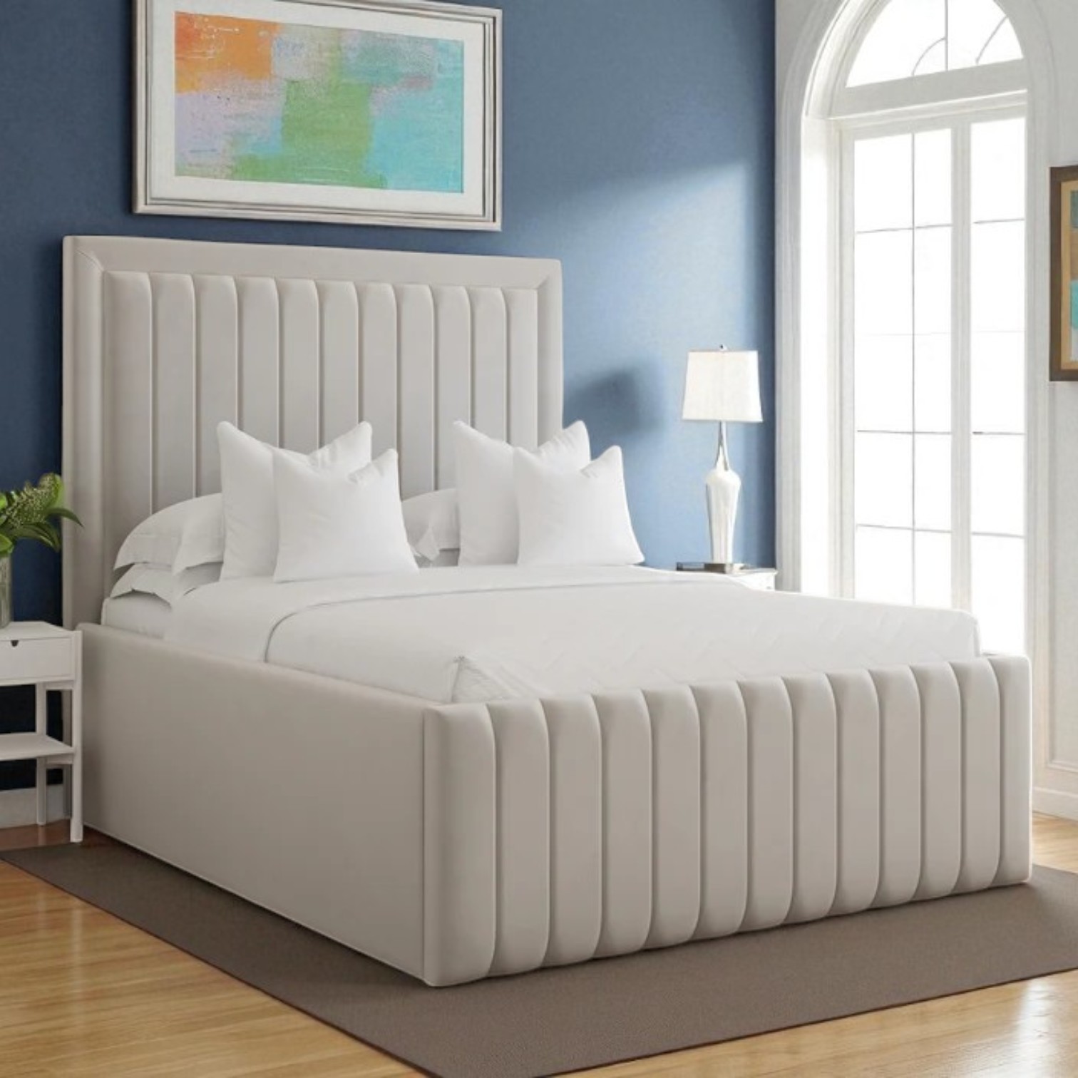 Monaco Vertical Panel Upholstered Bed Frame