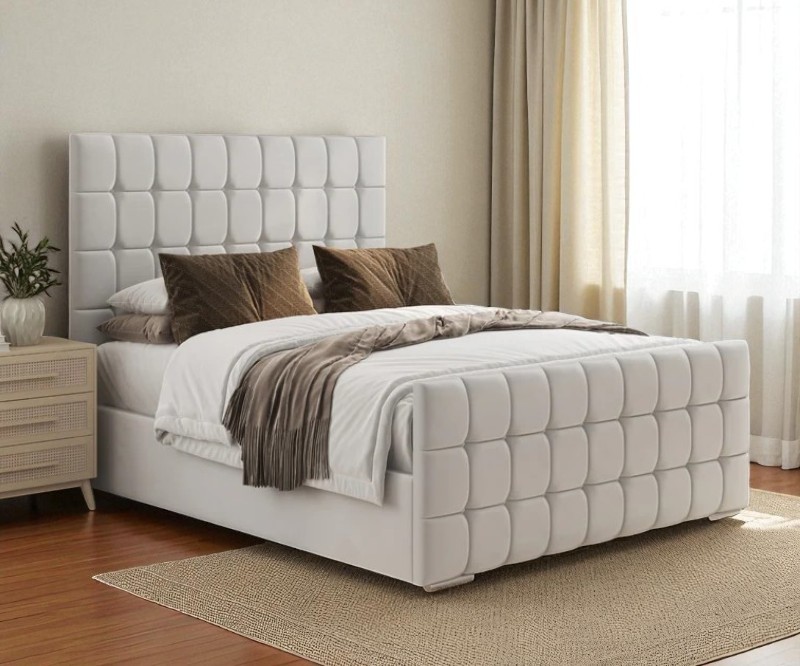 Luxe Grid Upholstered Bed Frame