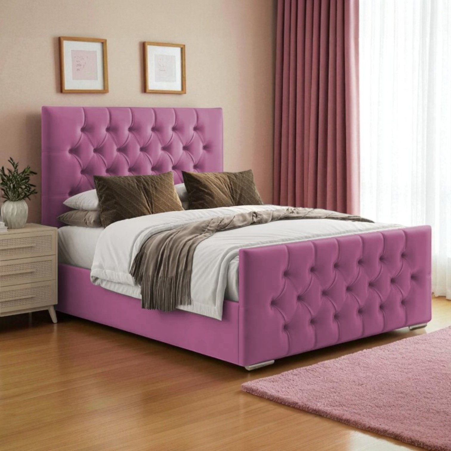 Bella Chesterfield Upholstered Bed Frame