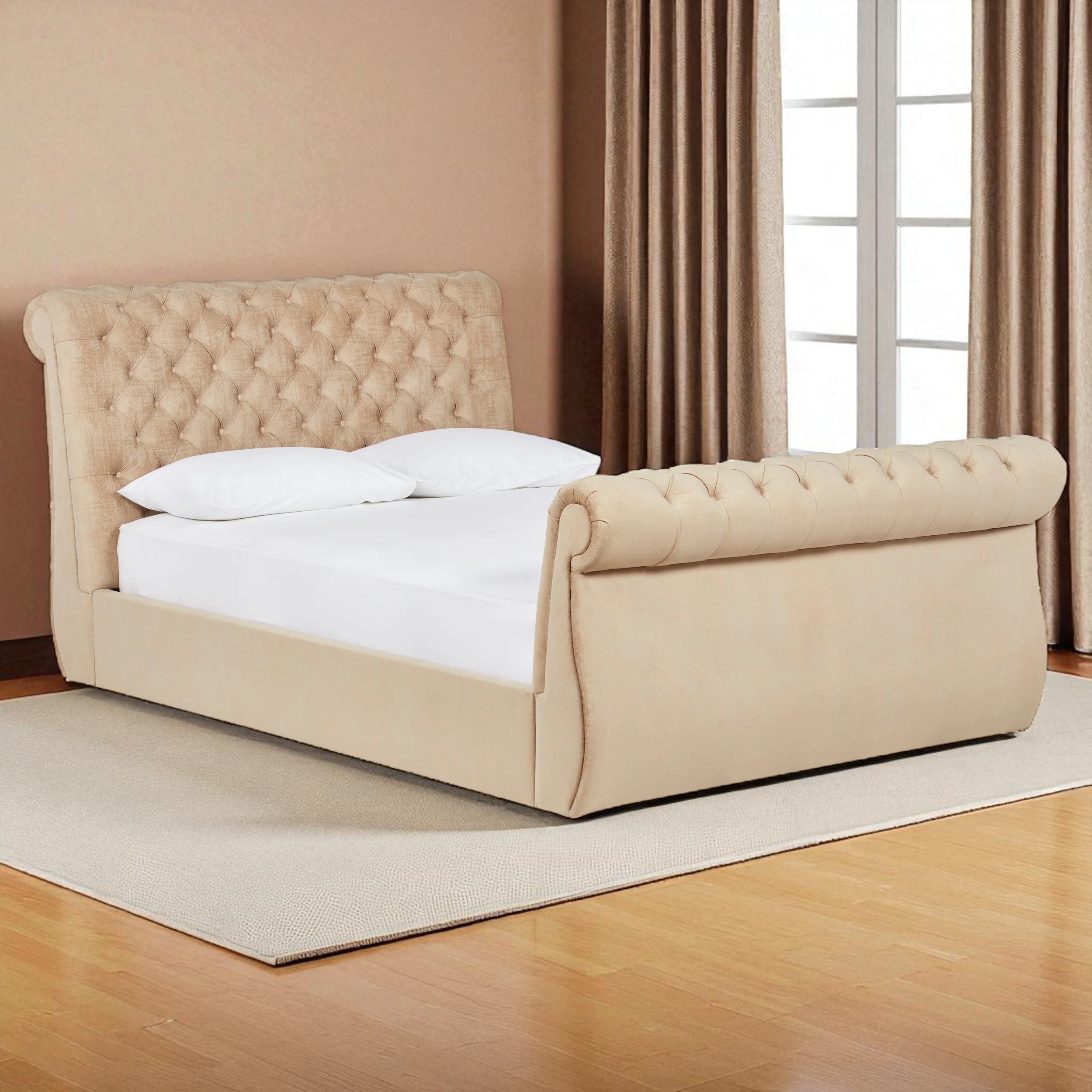 Classic Scroll Sleigh Bed Frame