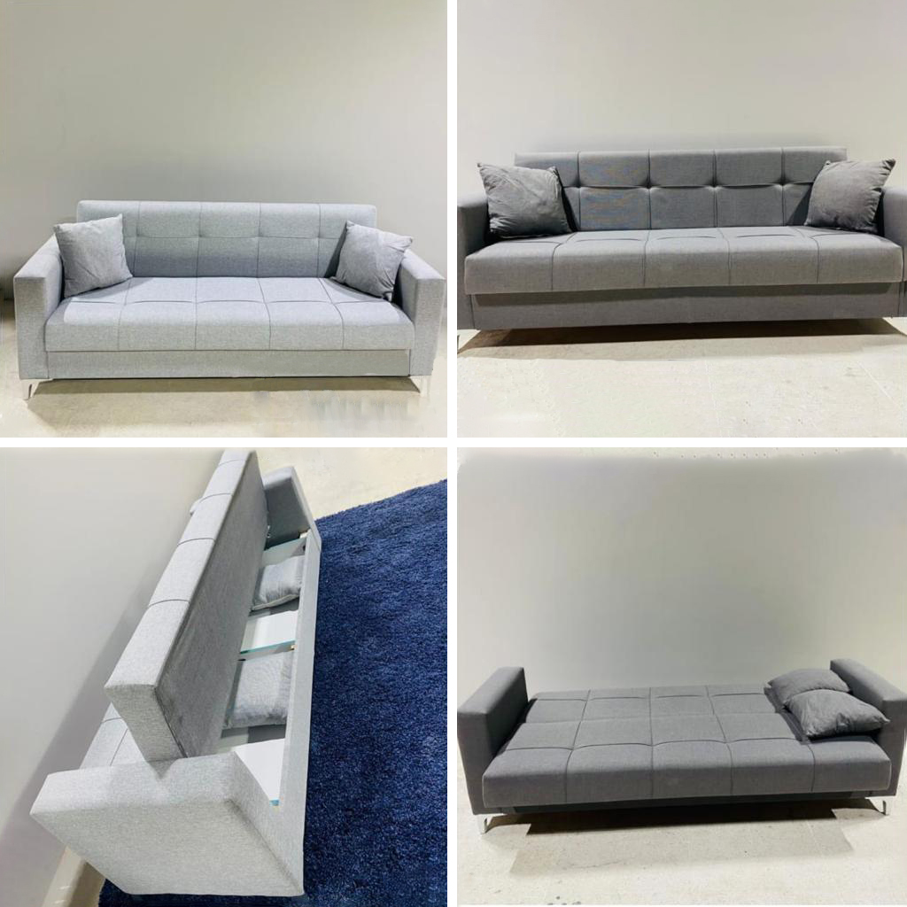 Modern 3-Seater Sofa Bed with Storage & Double Bed Function