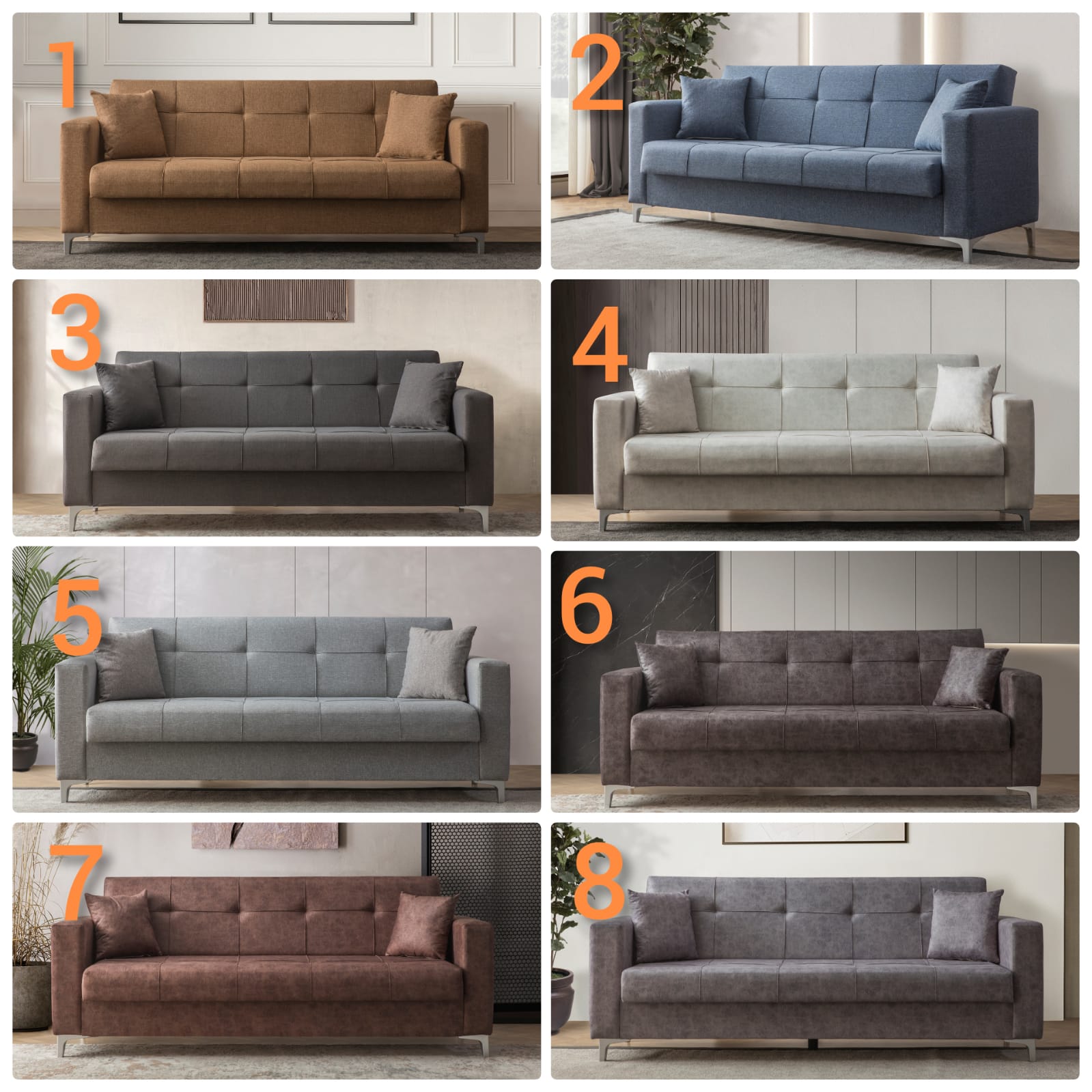 Modern 3-Seater Sofa Bed with Storage & Double Bed Function
