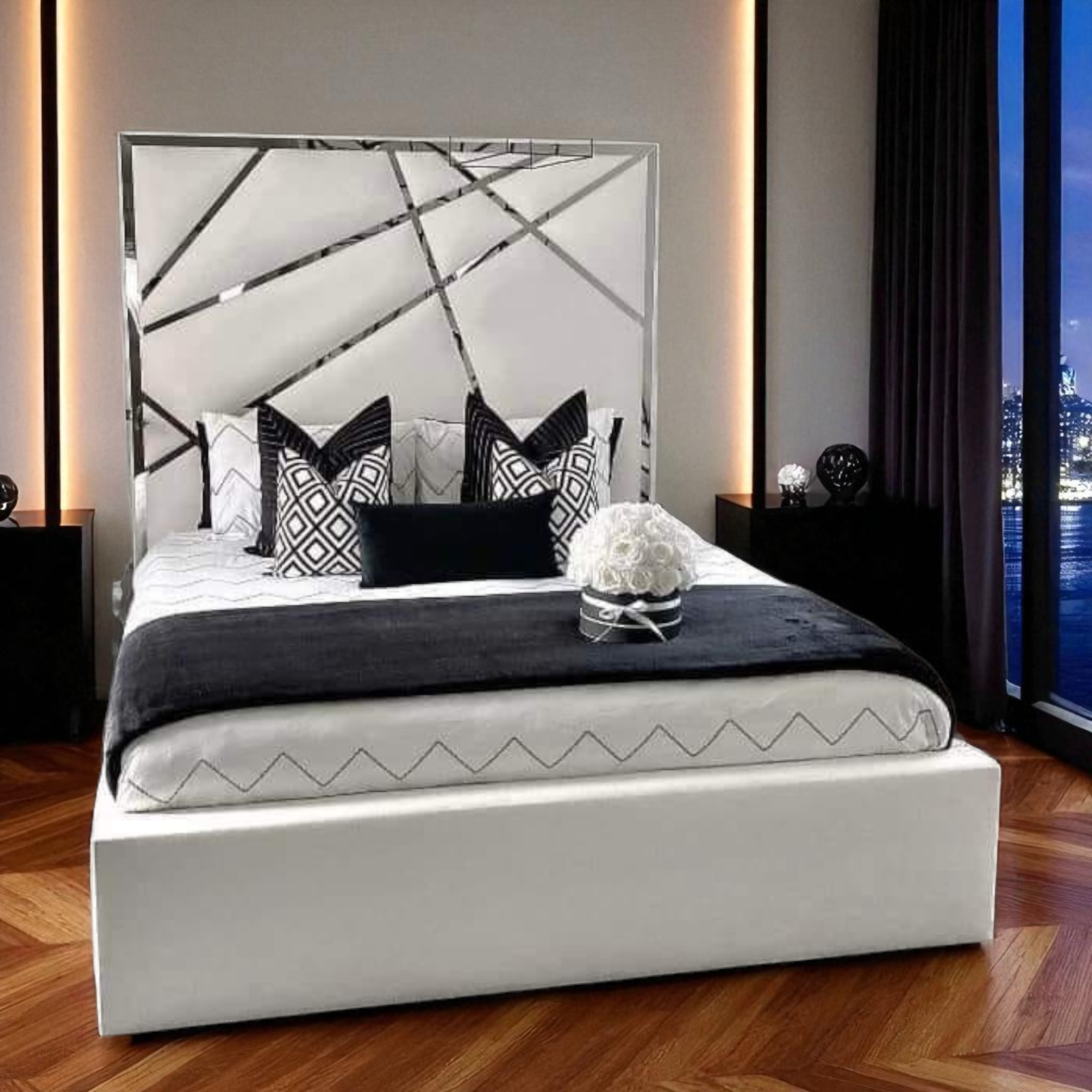 Crystal-Edge Art-Deco Bed Frame