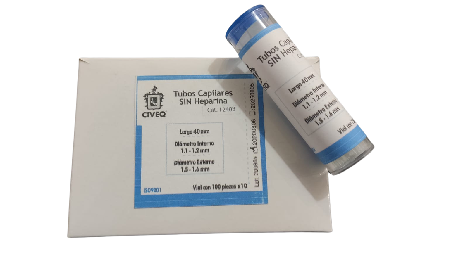 TUBO CAPILAR S/HEPARINA. VIAL C/100 CIVEQ 40MM