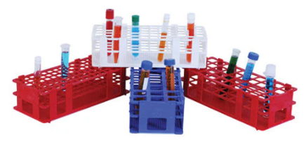 GRADILLA PARA TUBOS DE ENSAYO, AZUL DE 24 LUGARES X 25 MM