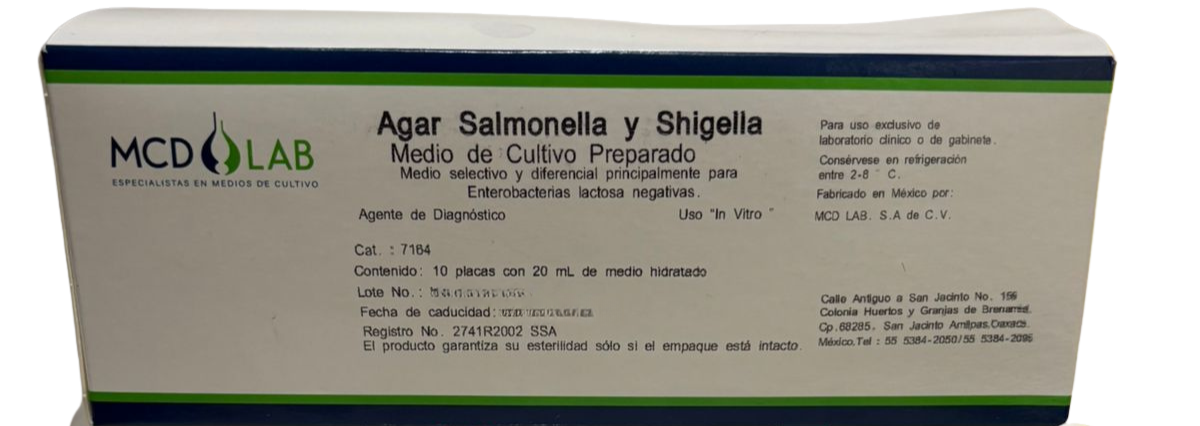 AGAR SALMONELLA Y SHIGELLA PQTE / 10 PLACAS