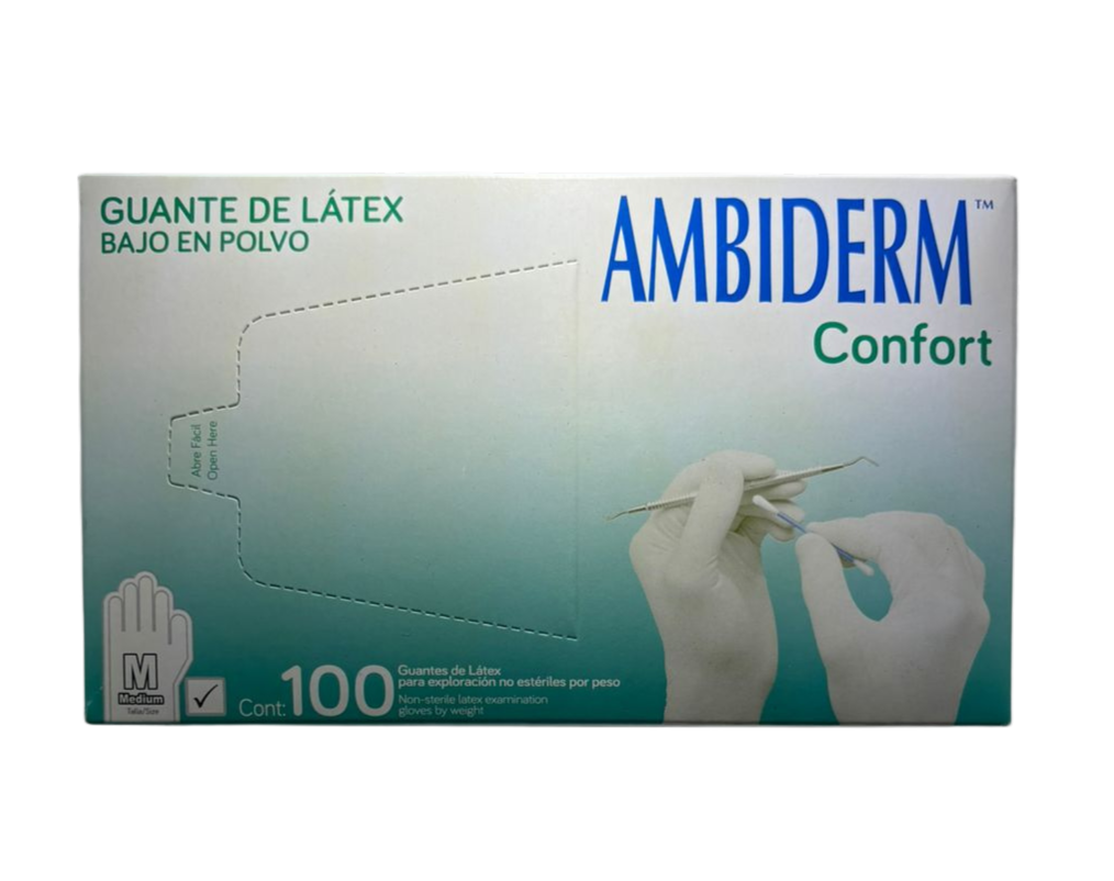 GUANTE NO ESTERIL DE LATEX AMBIDERM MED C/100