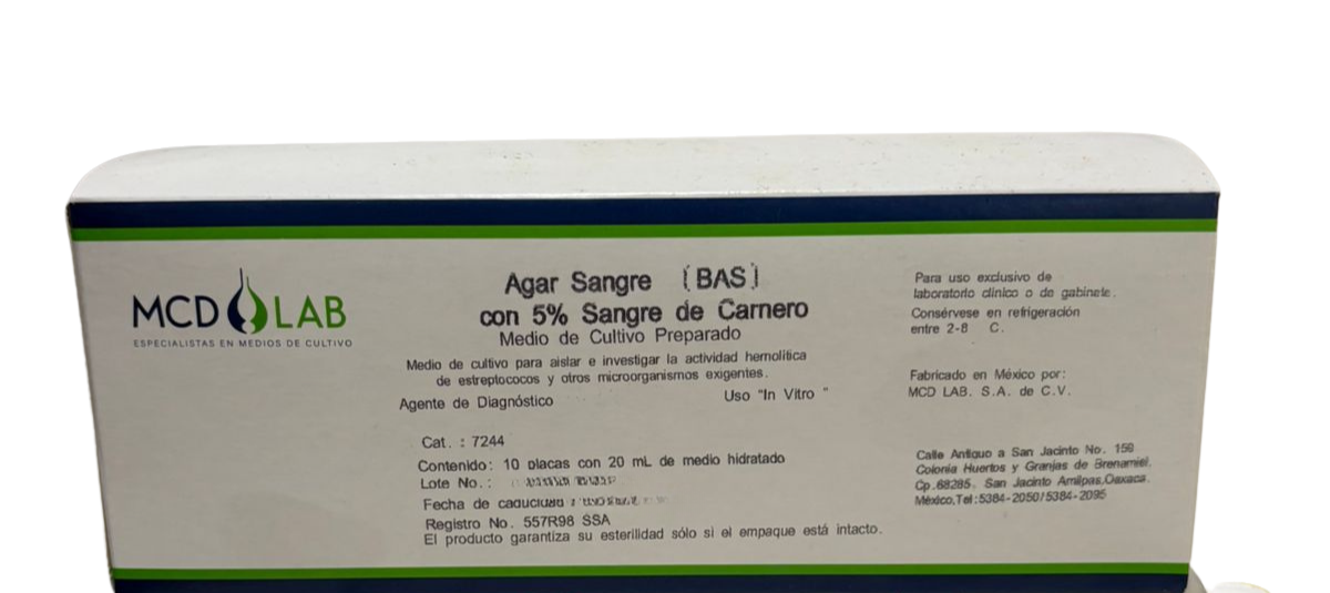  AGAR SANGRE (BASE DE AGAR SANGRE) PQTE/10 PLACAS