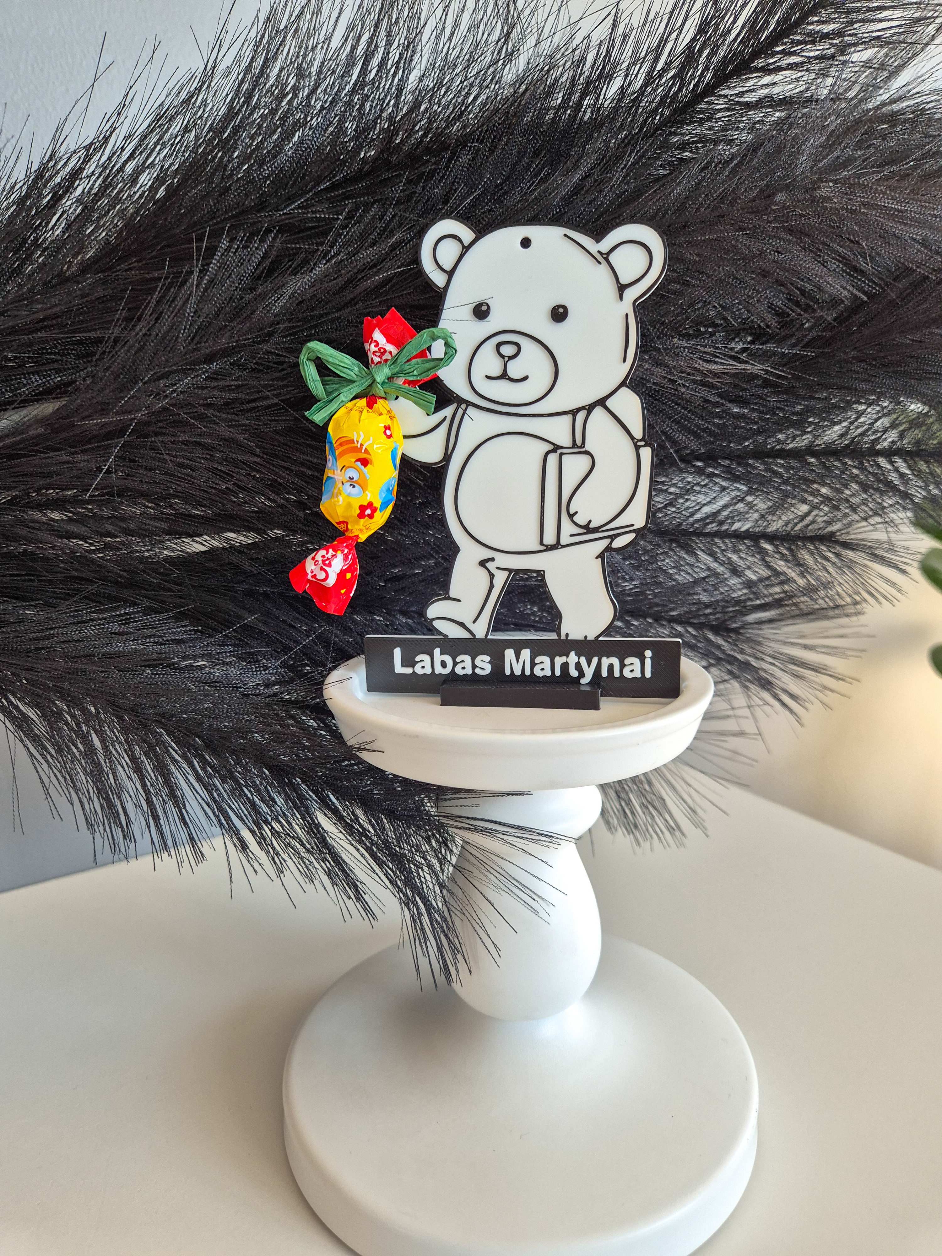 Personalizuota meškiuko dovana mokiniui