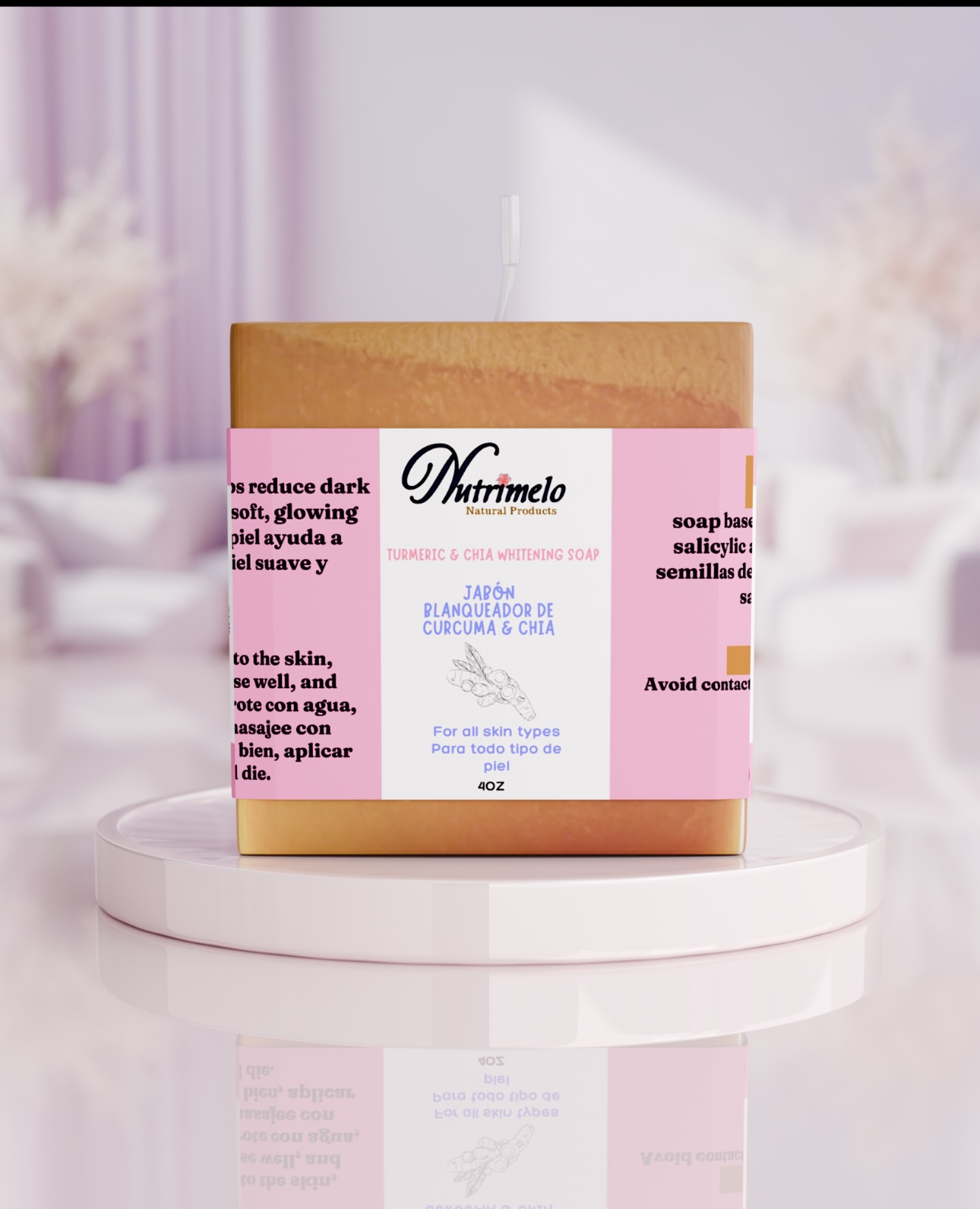 Jabón blanqueador de cúrcuma y chía