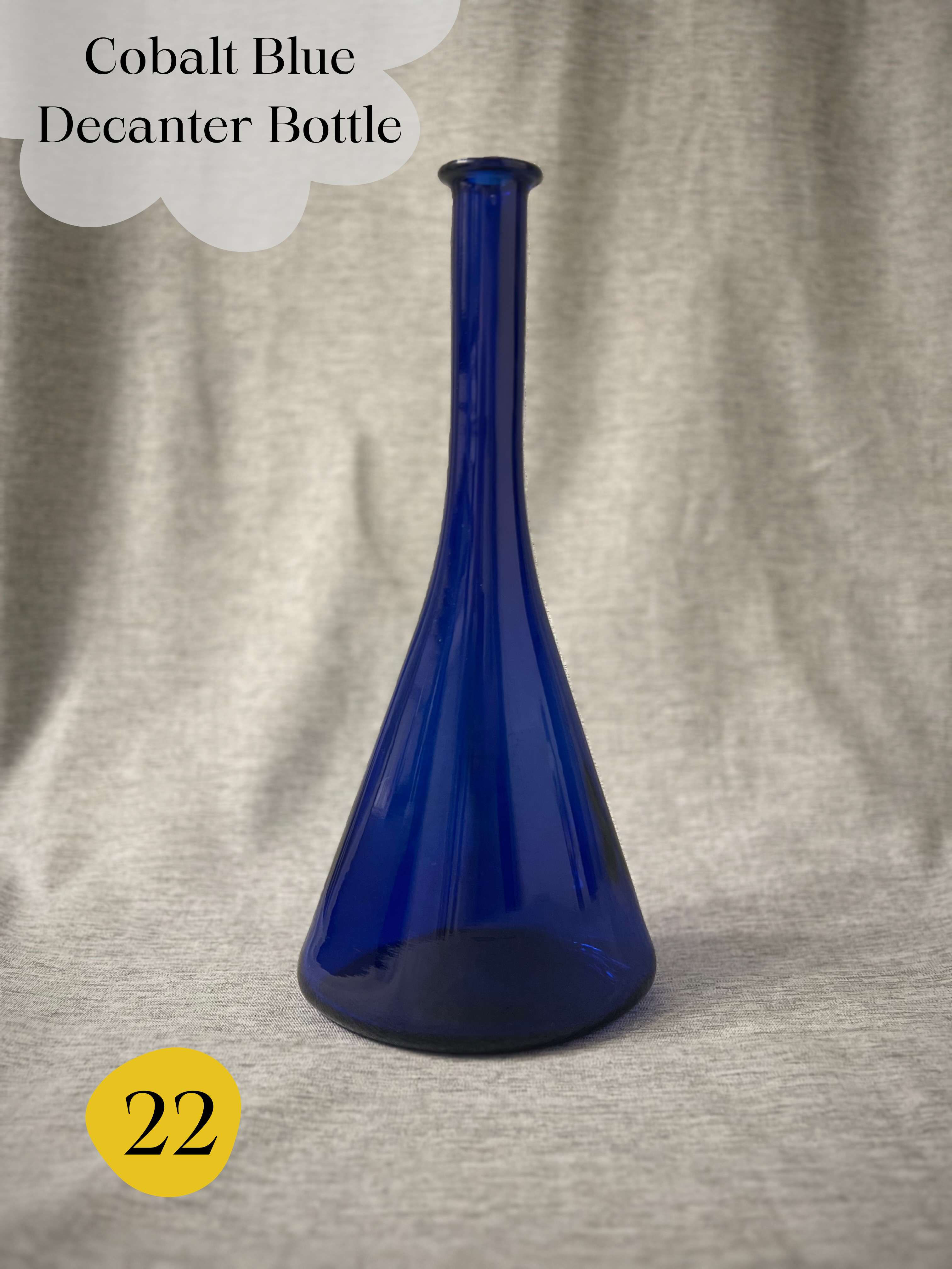 22 • Cobalt Blue Decanter Bottle