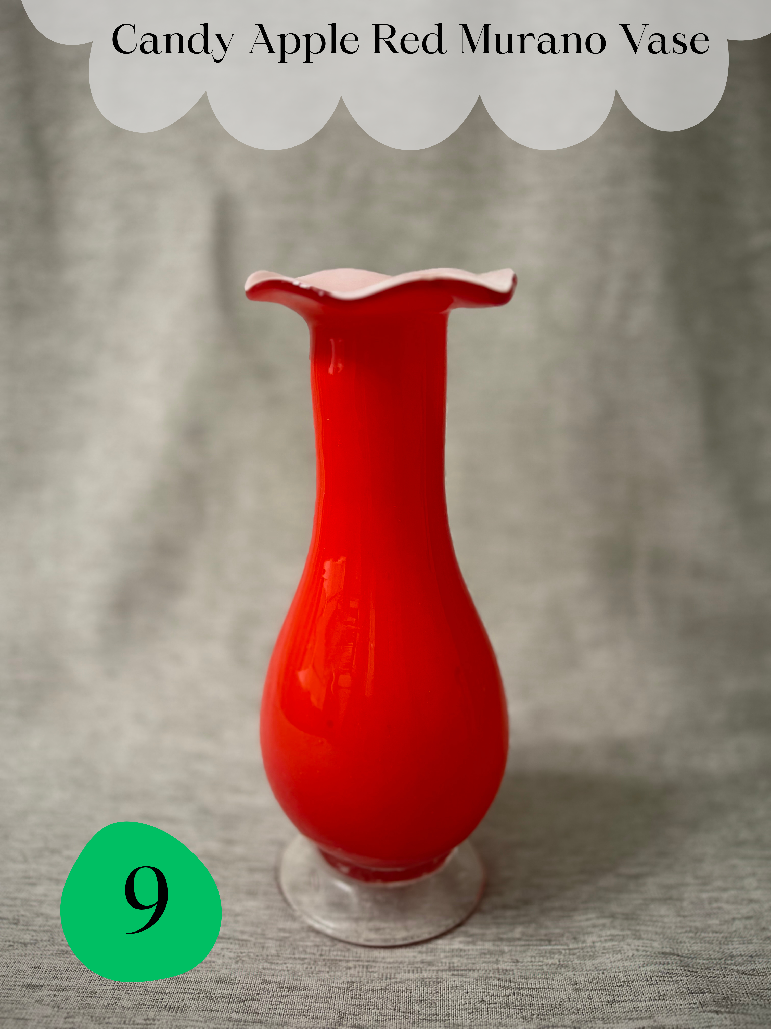 9 • Candy Apple Red Murano Vase
