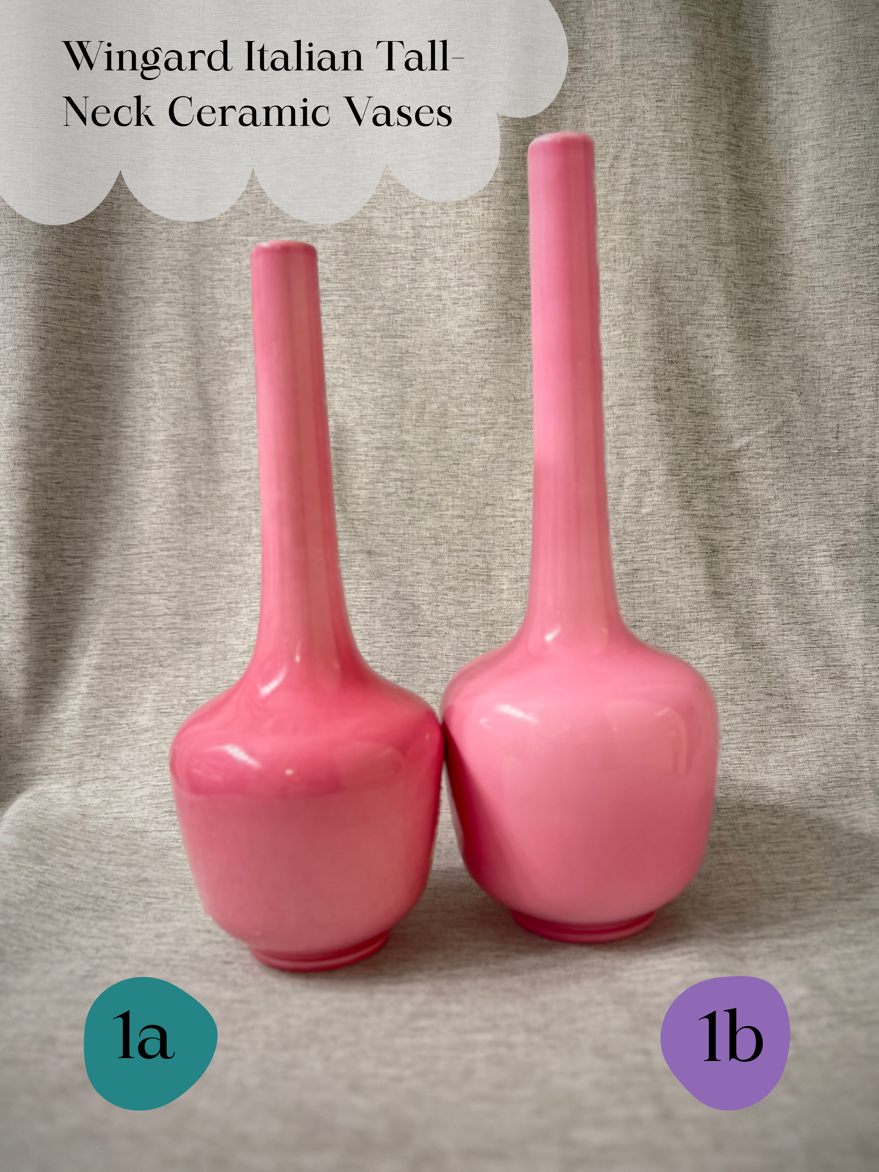 1a & 1b • Wingard Italian Tall-Neck Ceramic Vases