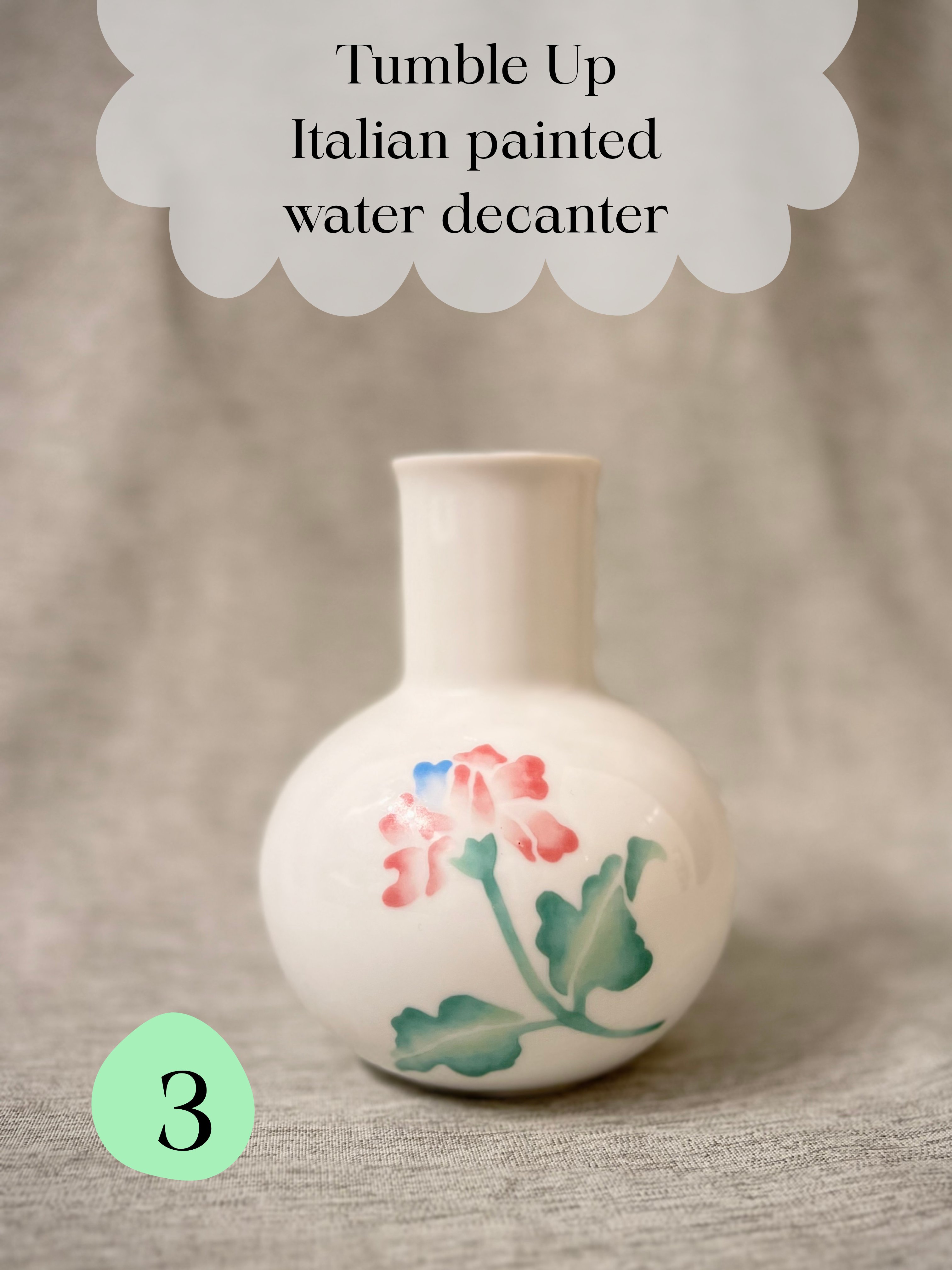 3 • Tumble Up Italian Painted Water Decanter