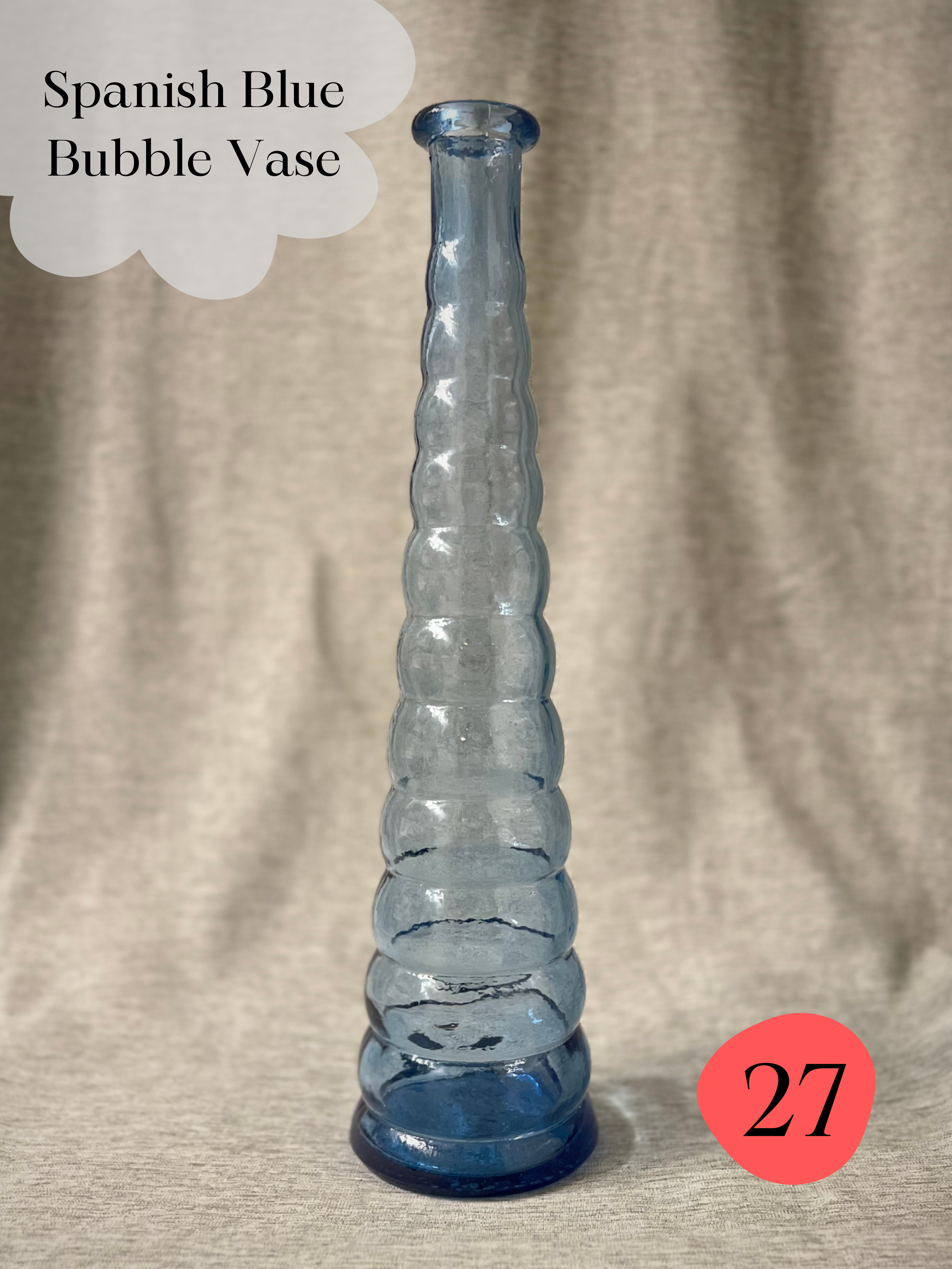 27 • Spanish Blue Bubble Vase