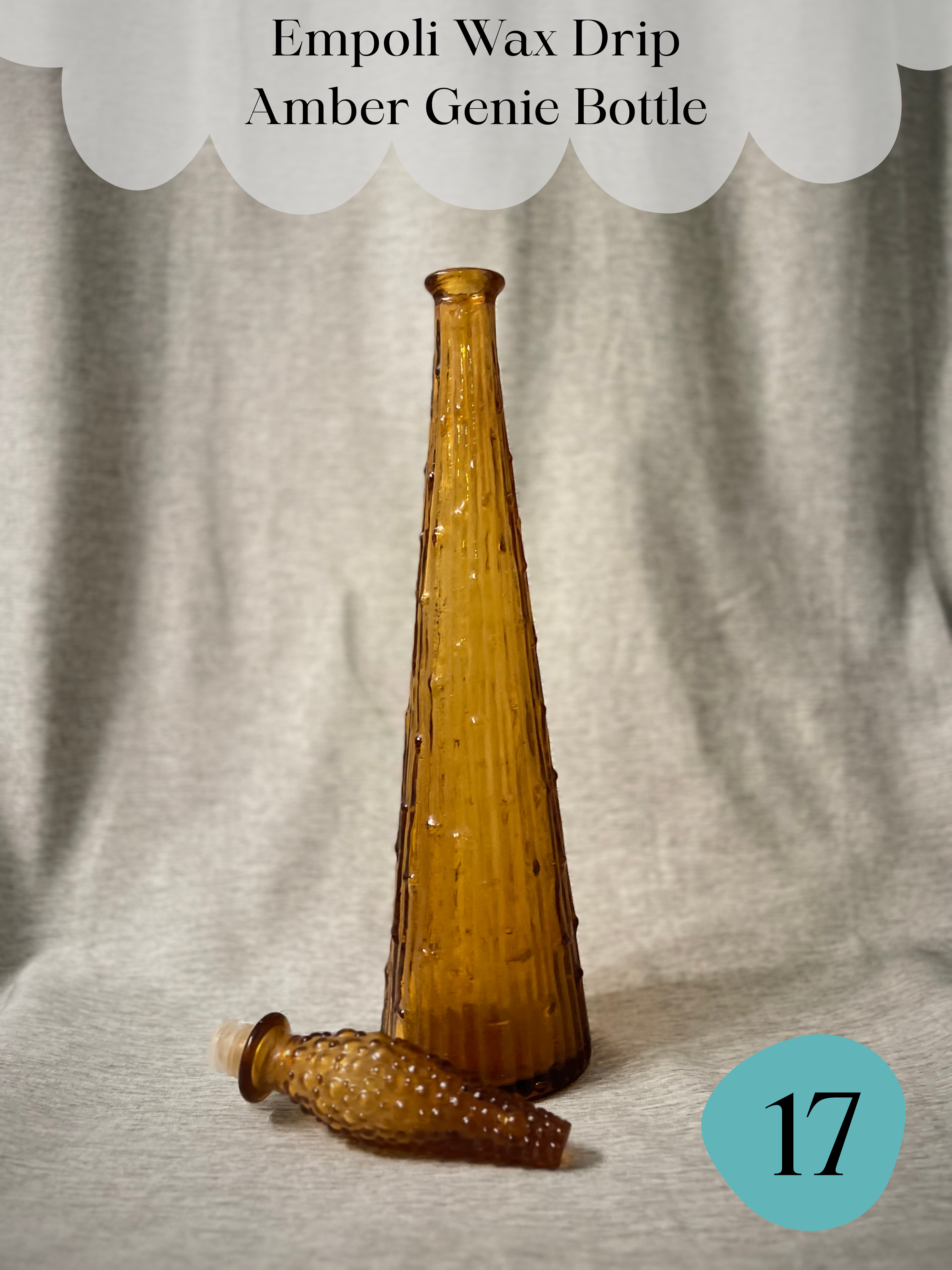 17 • Empoli Wax Drip Amber Genie Bottle