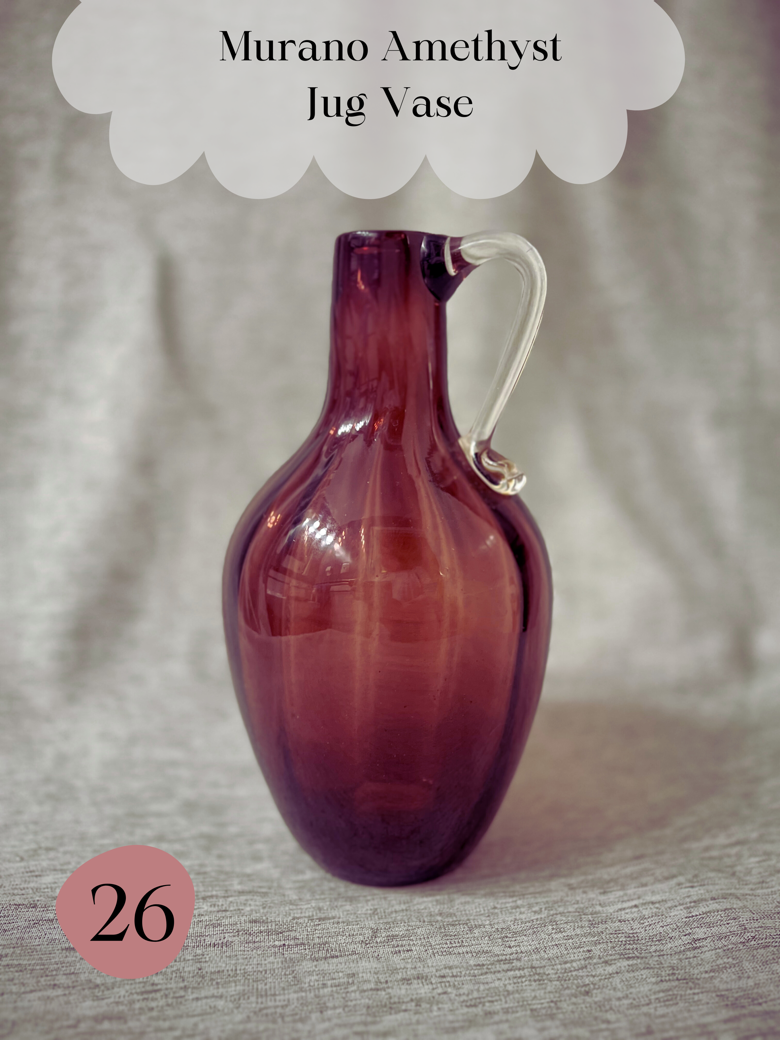 26 • Murano Amethyst Jug Vase