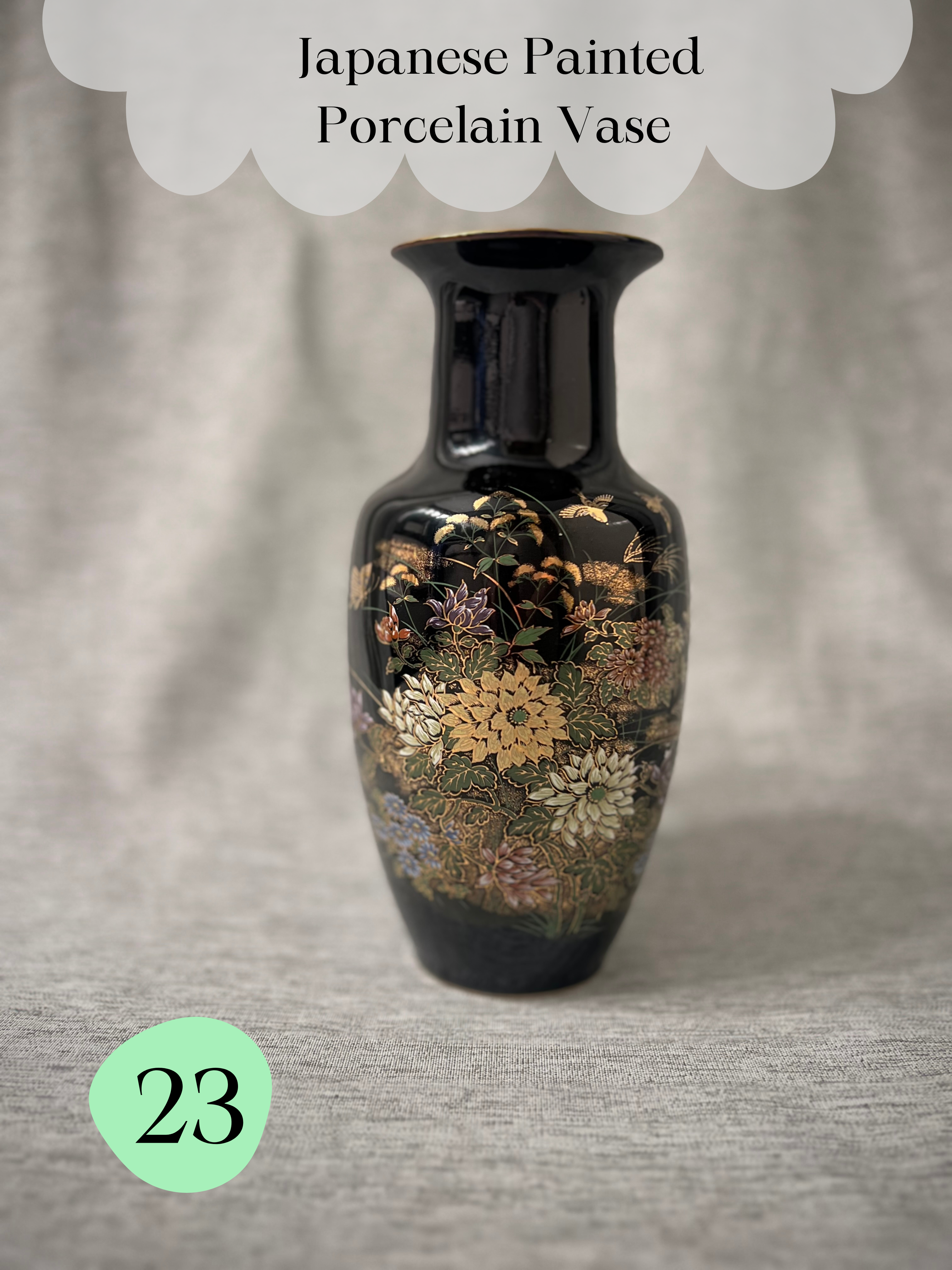 23 • Seizan Gama Japanese Painted Porcelain Vase