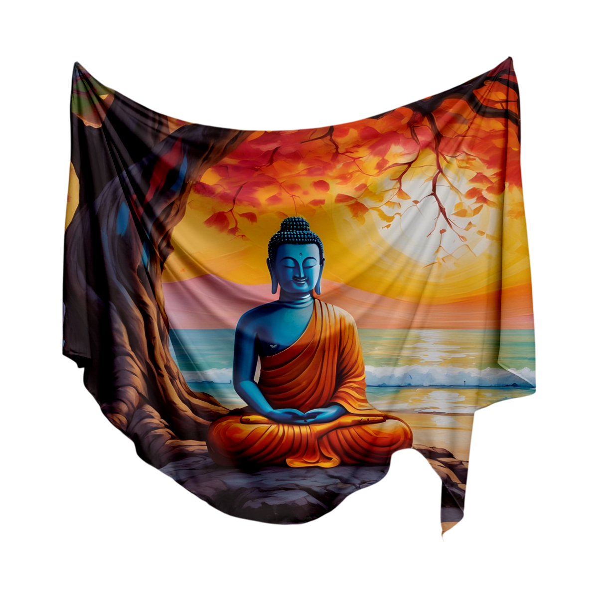 Manta Buda Meditando al Atardecer