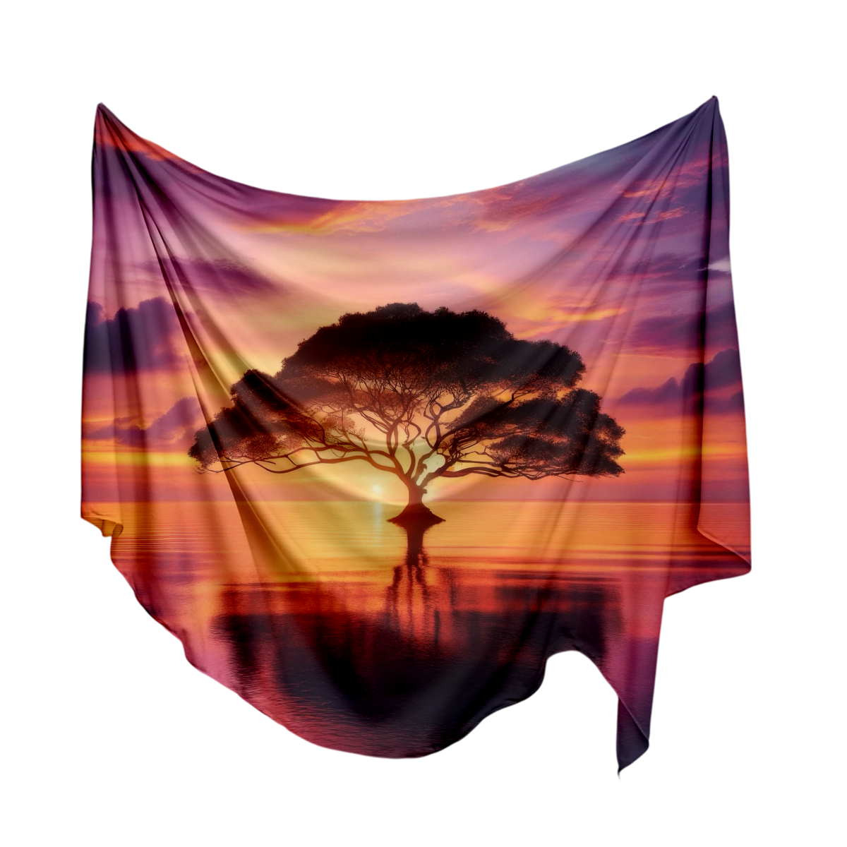 Manta Árbol al Atardecer