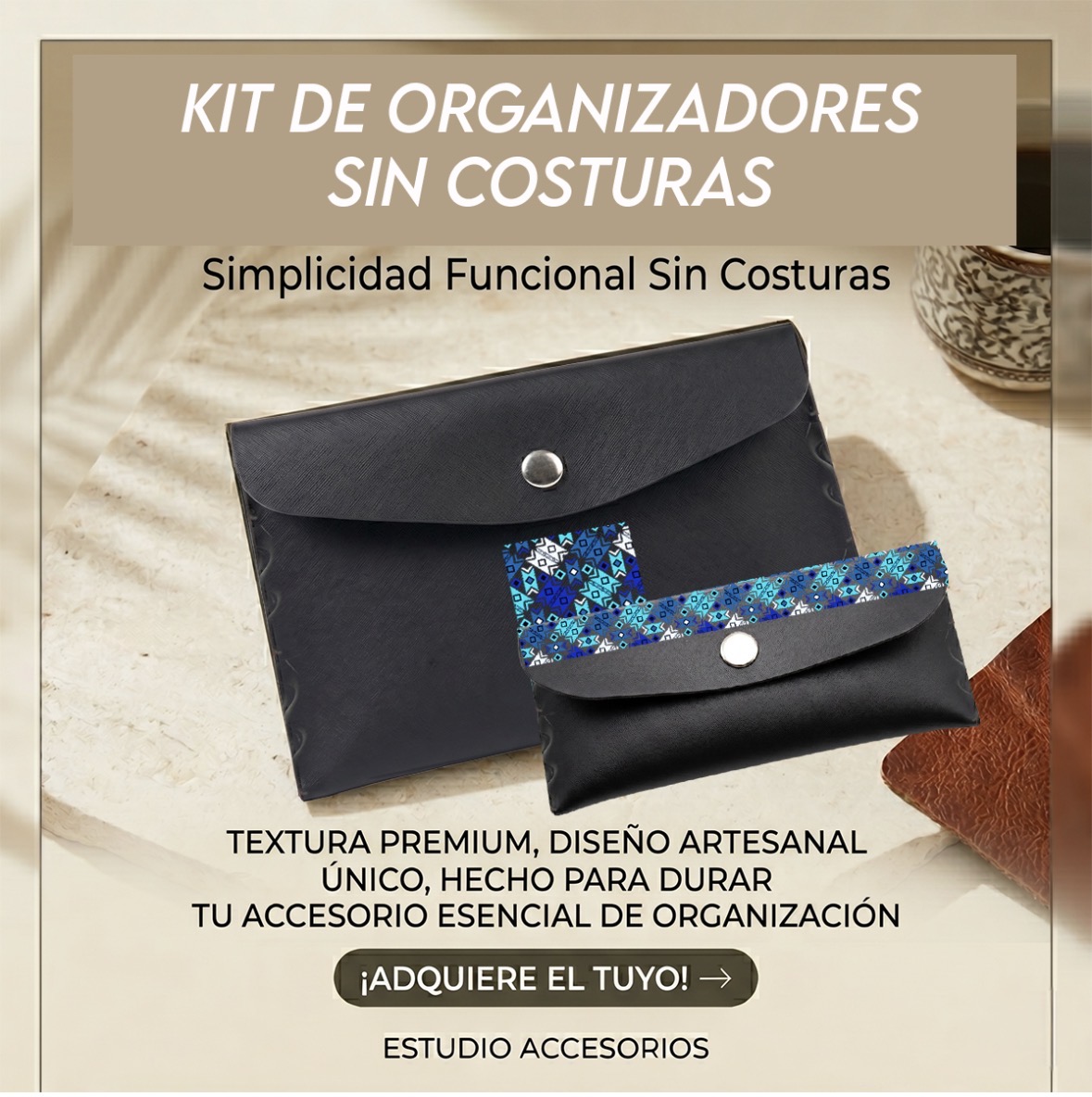 Kit porta lentes y organizador sin costuras 