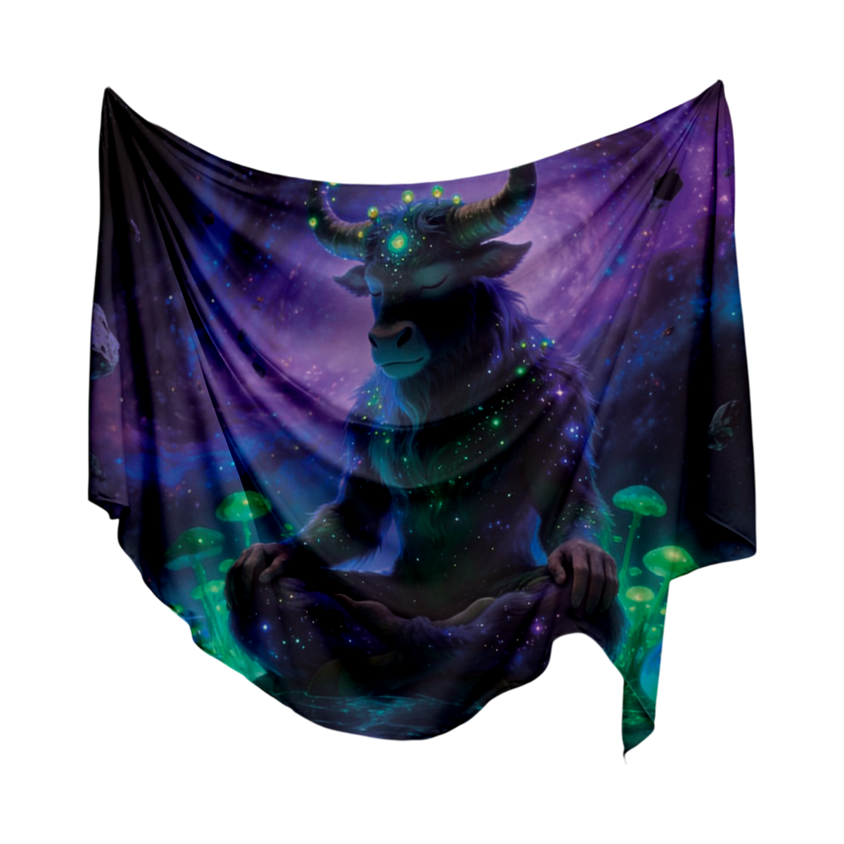 Manta decorativa Toro Cósmico Místico