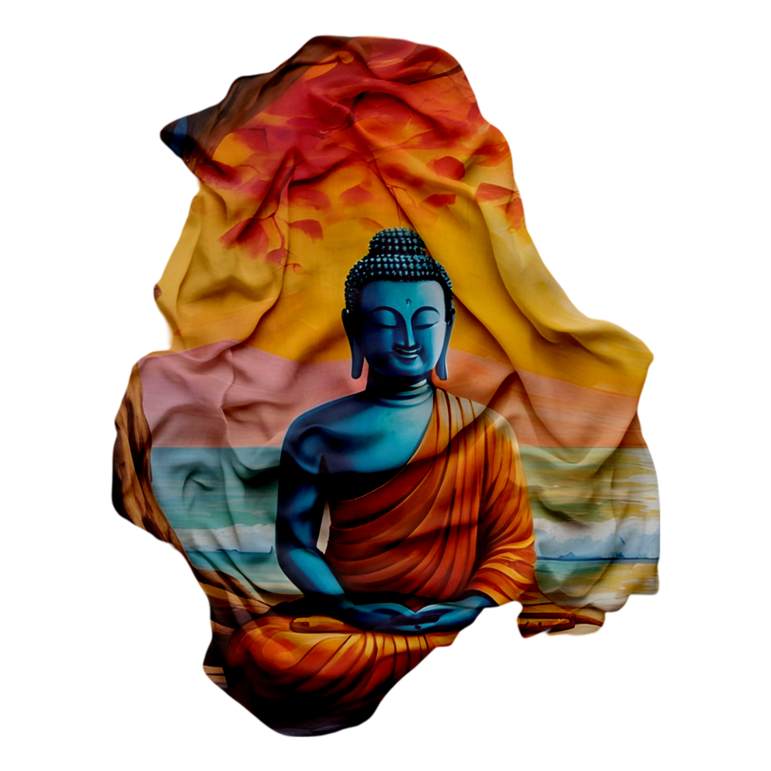 Manta Buda Meditando al Atardecer