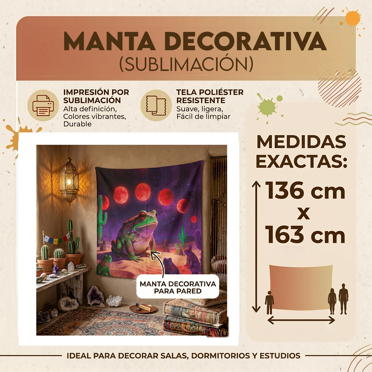 Manta decorativa de Sapo en el Desierto
